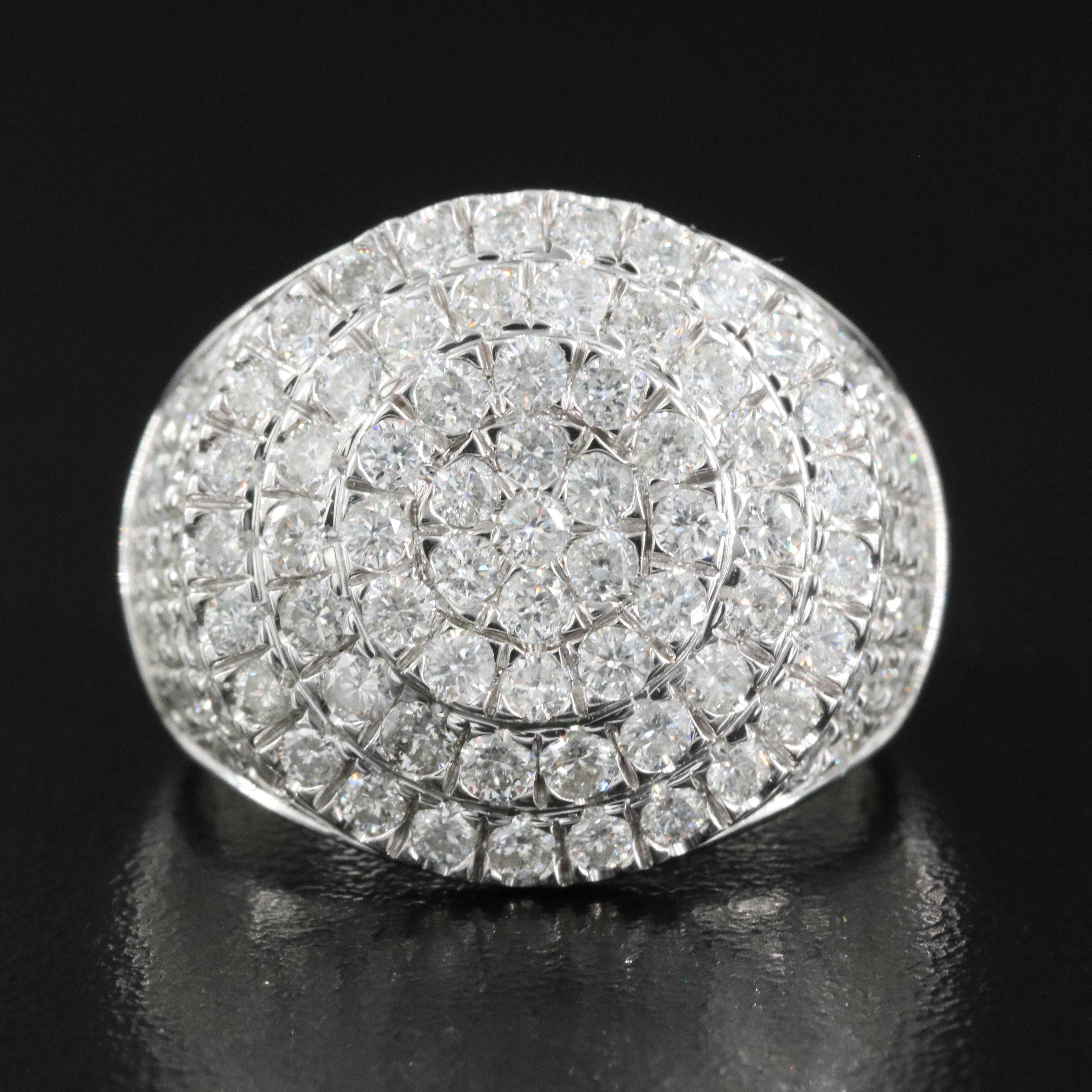 14K 3.01 CTW Diamond Cluster Ring