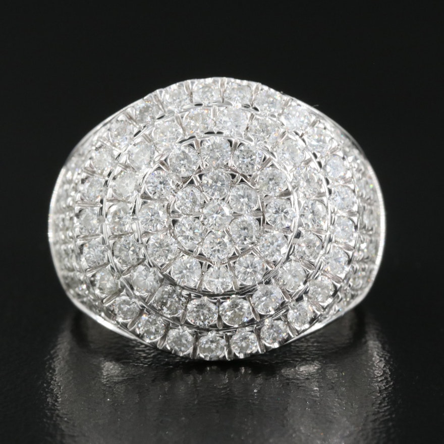 14K 3.01 CTW Diamond Cluster Ring