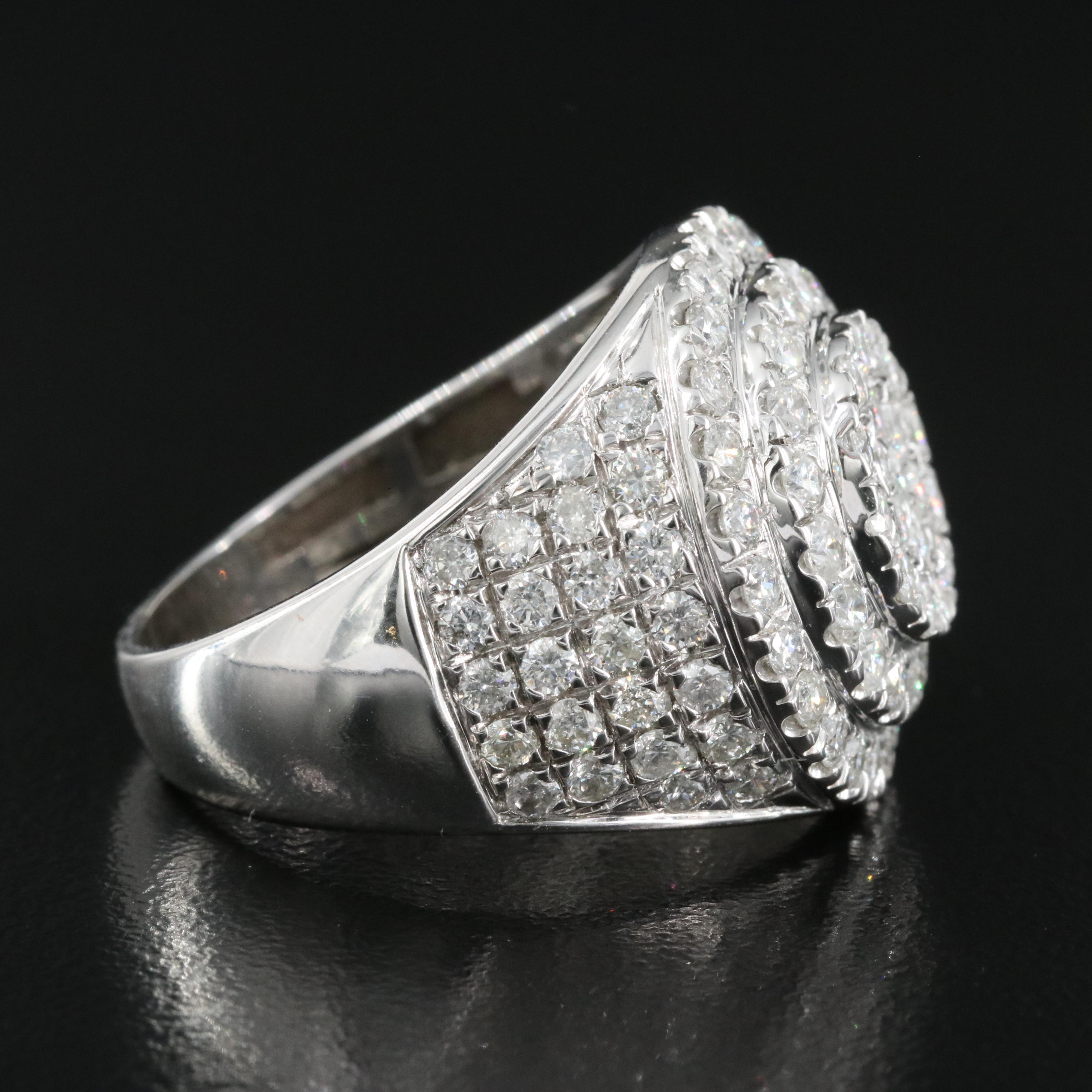 14K 3.01 CTW Diamond Cluster Ring
