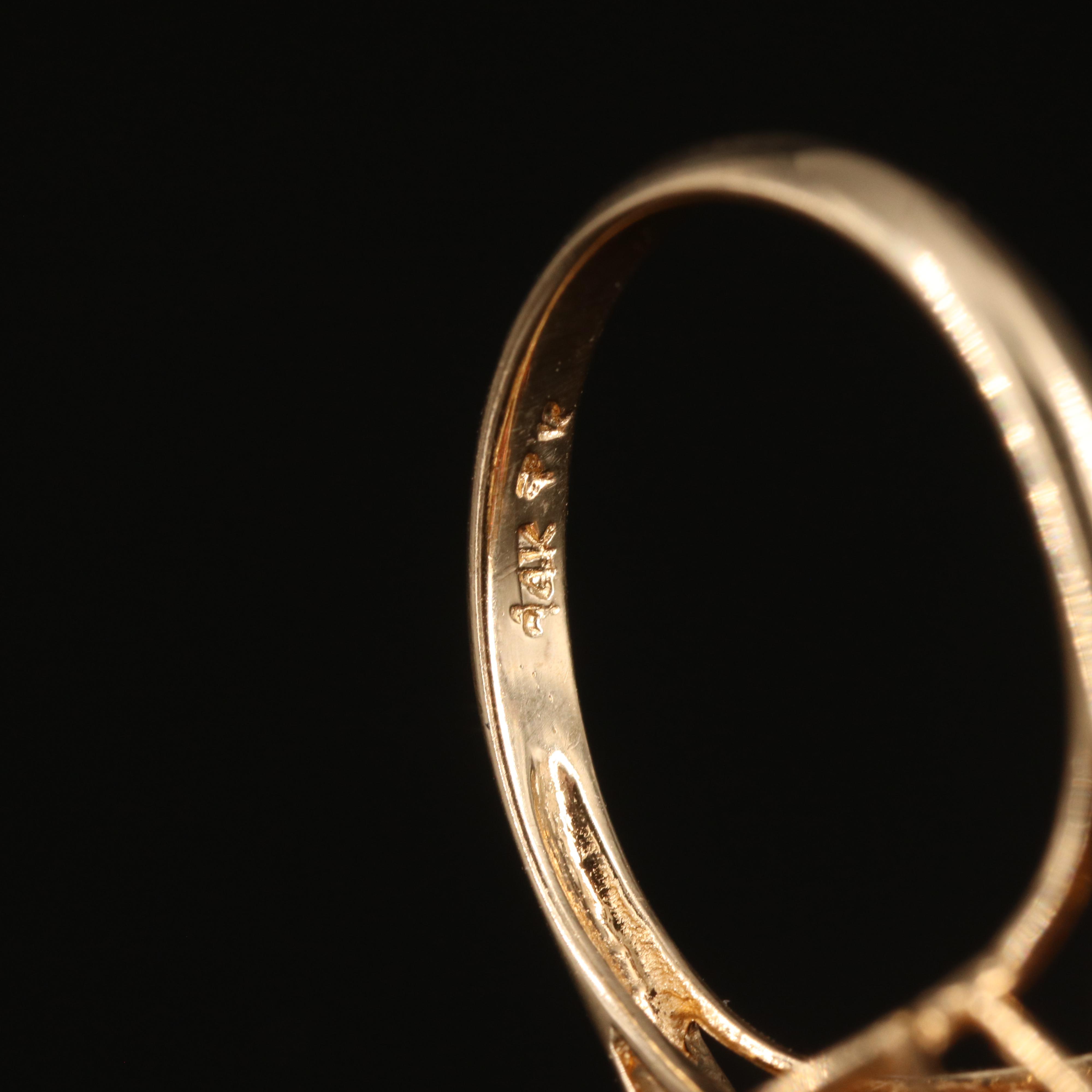 14K Garnet and Diamond Cluster Ring