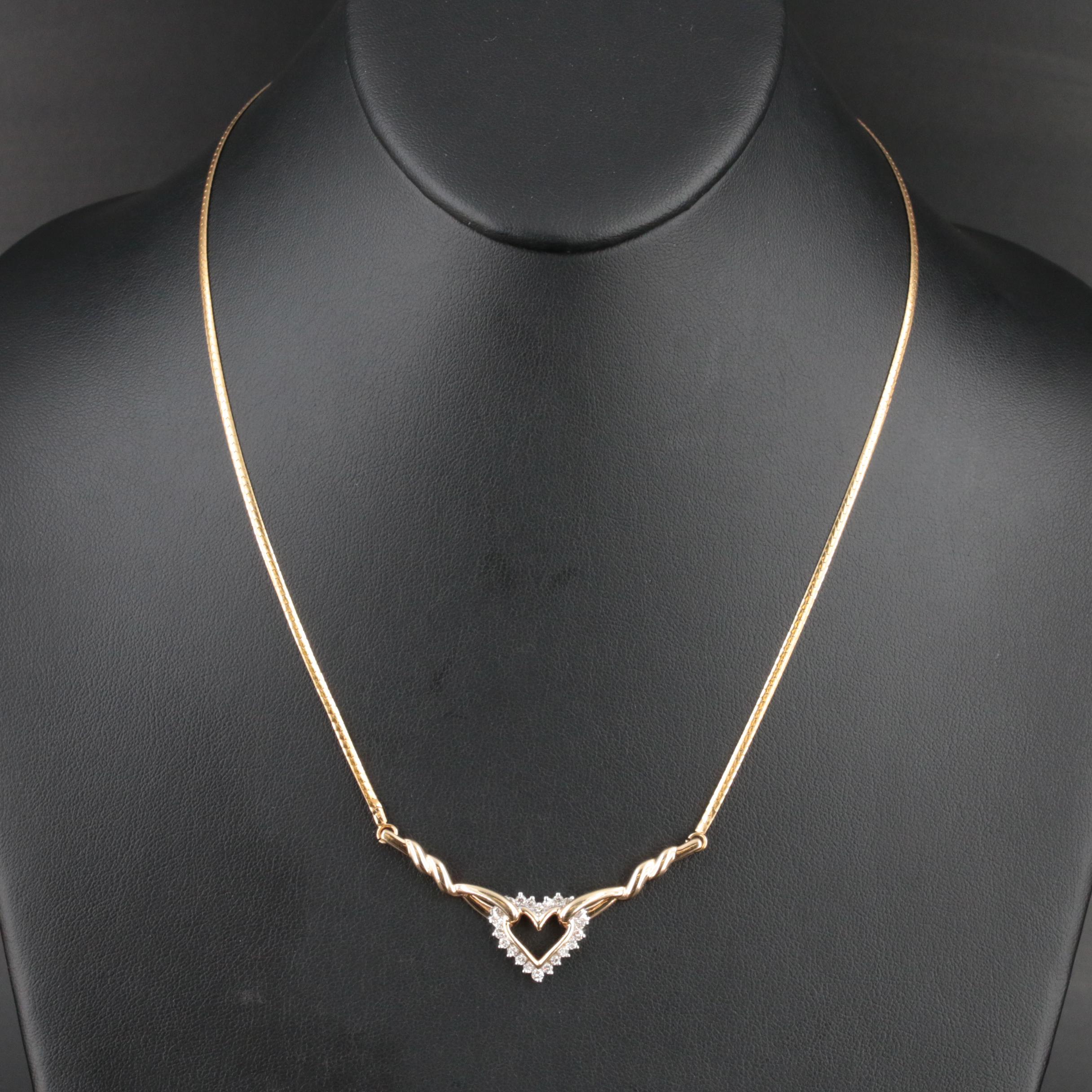 14K 0.44 CTW Diamond Heart Necklace