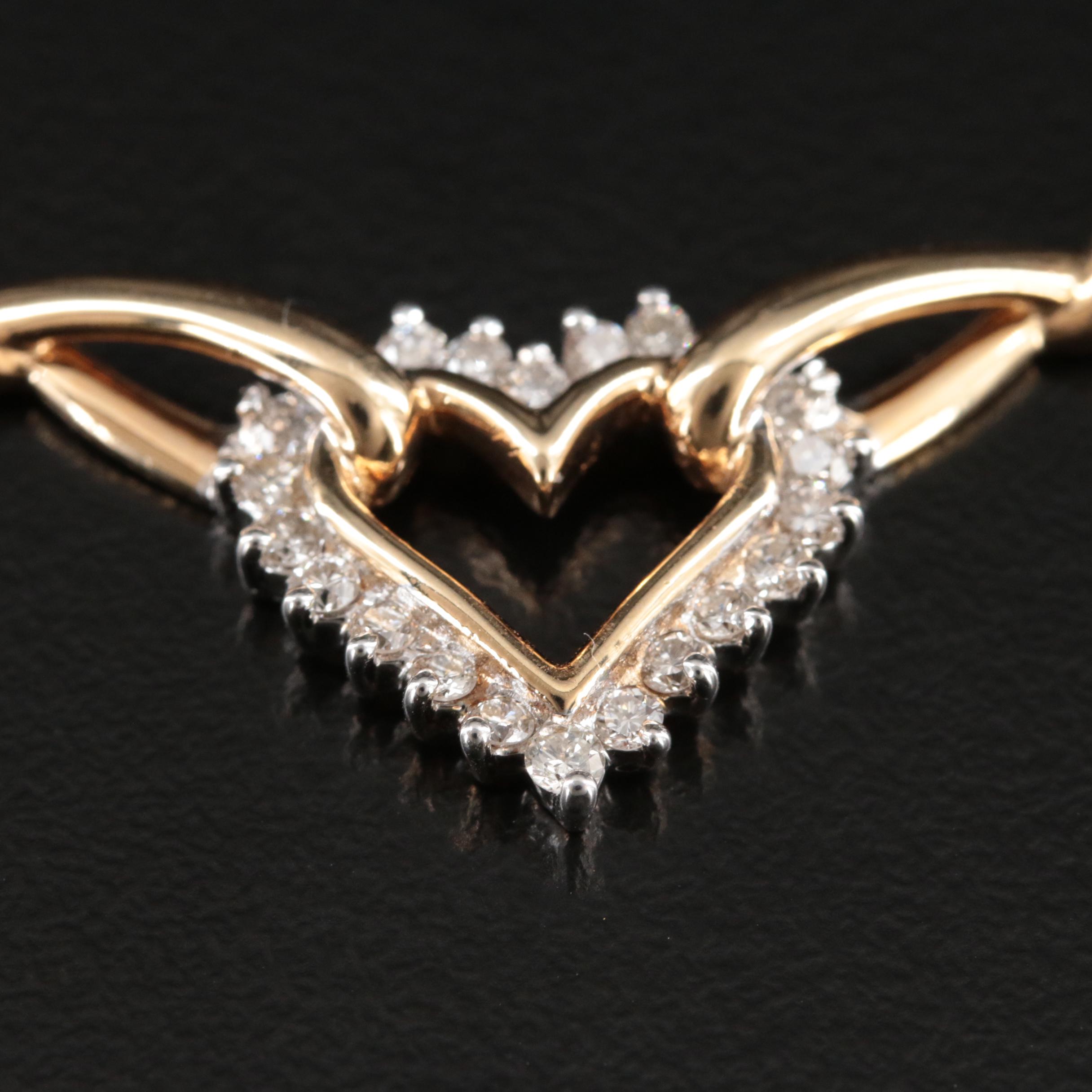 14K 0.44 CTW Diamond Heart Necklace