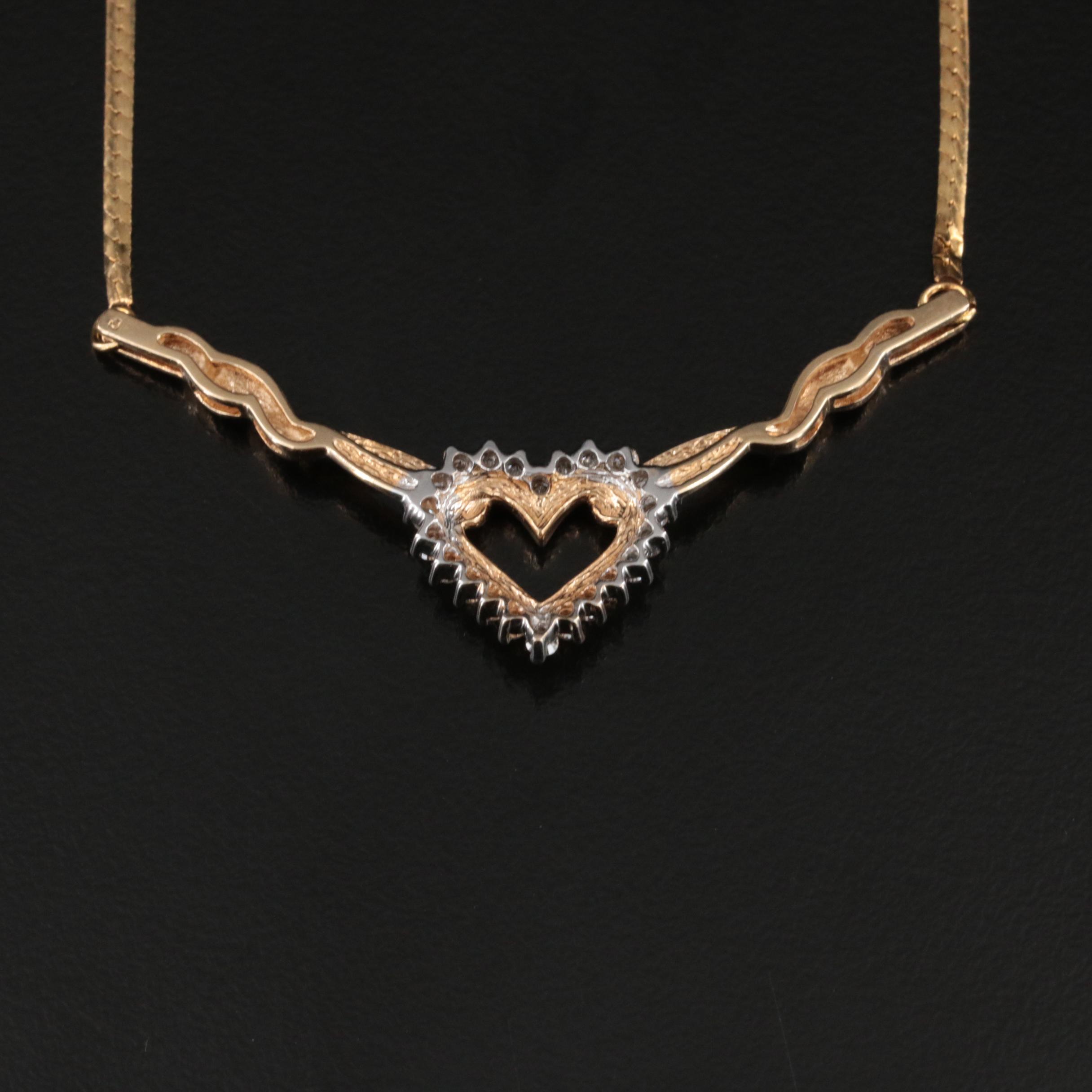 14K 0.44 CTW Diamond Heart Necklace