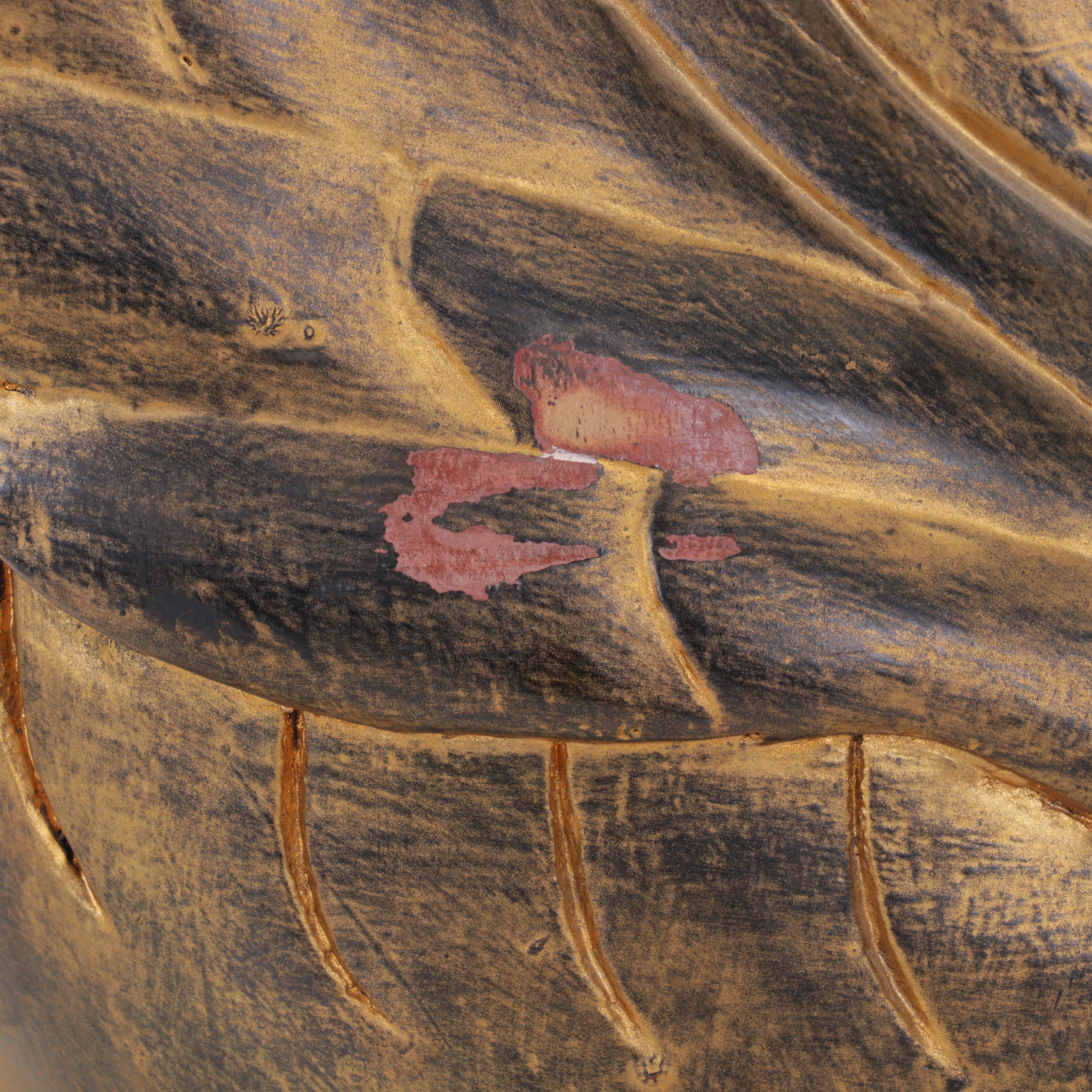 Carved and Hand-Painted Wooden Swan Sculpture