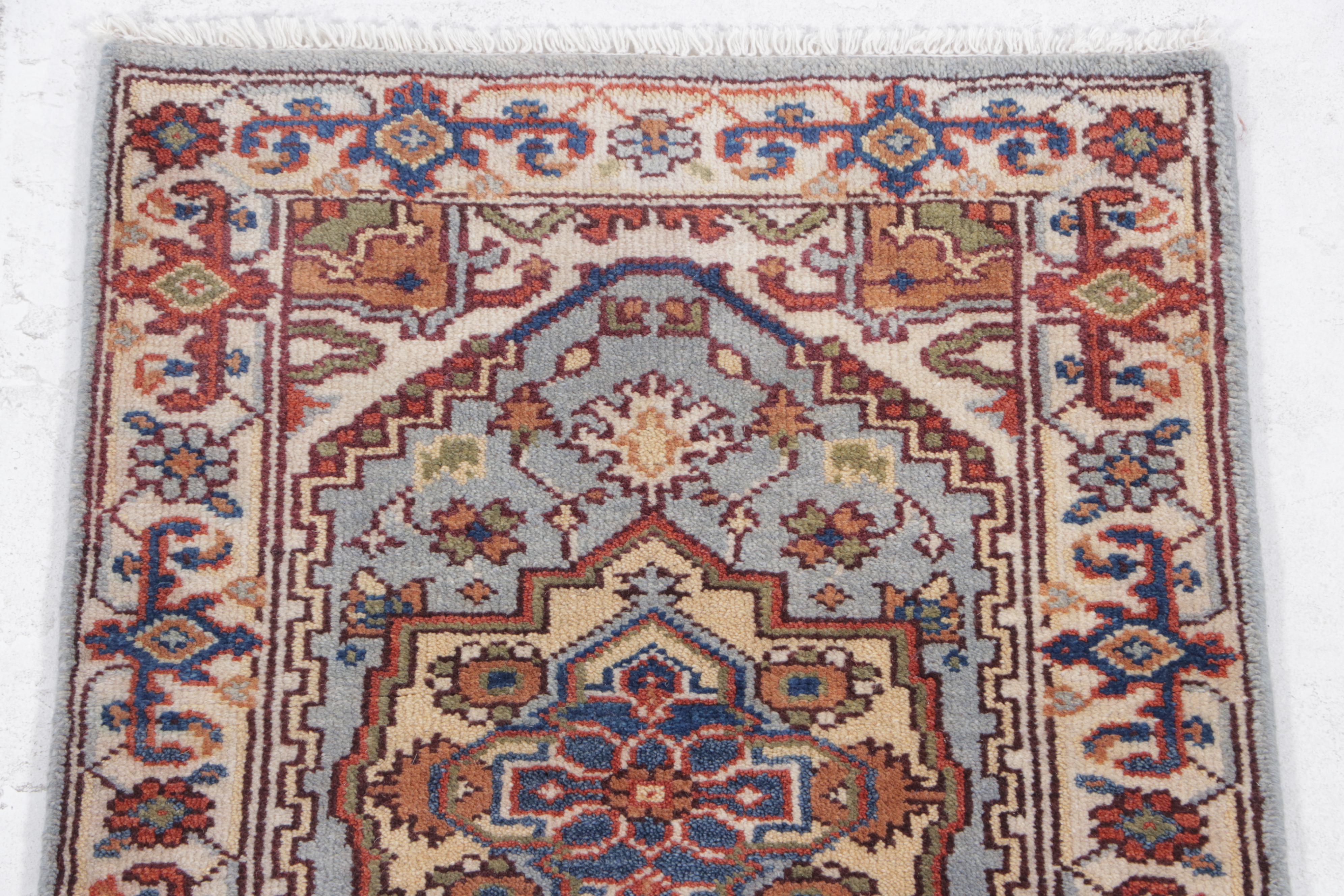 2'6 x 8'1 Hand-Knotted Indo-Persian Serapi Carpet Runner