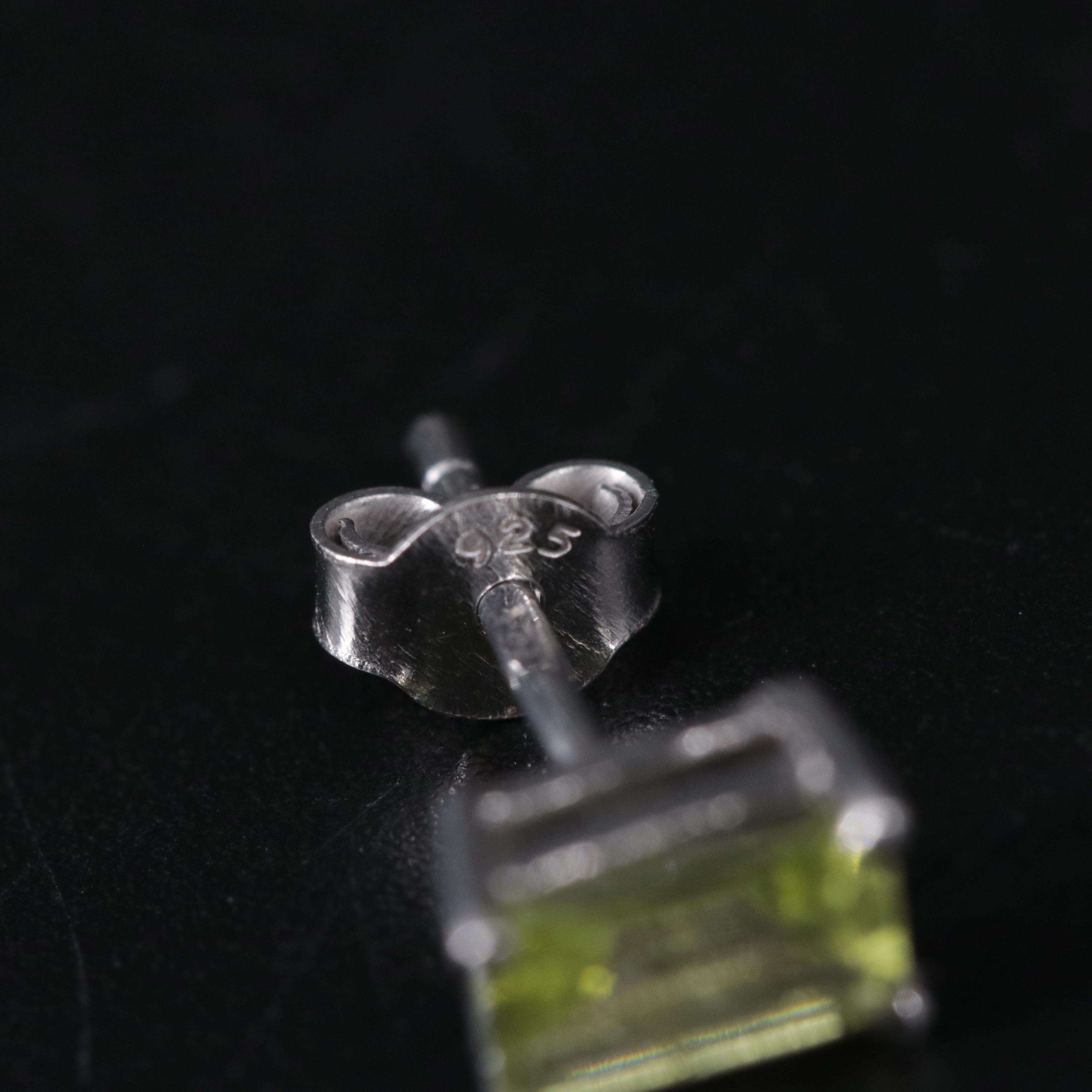 Sterling Silver Peridot Stud Earrings