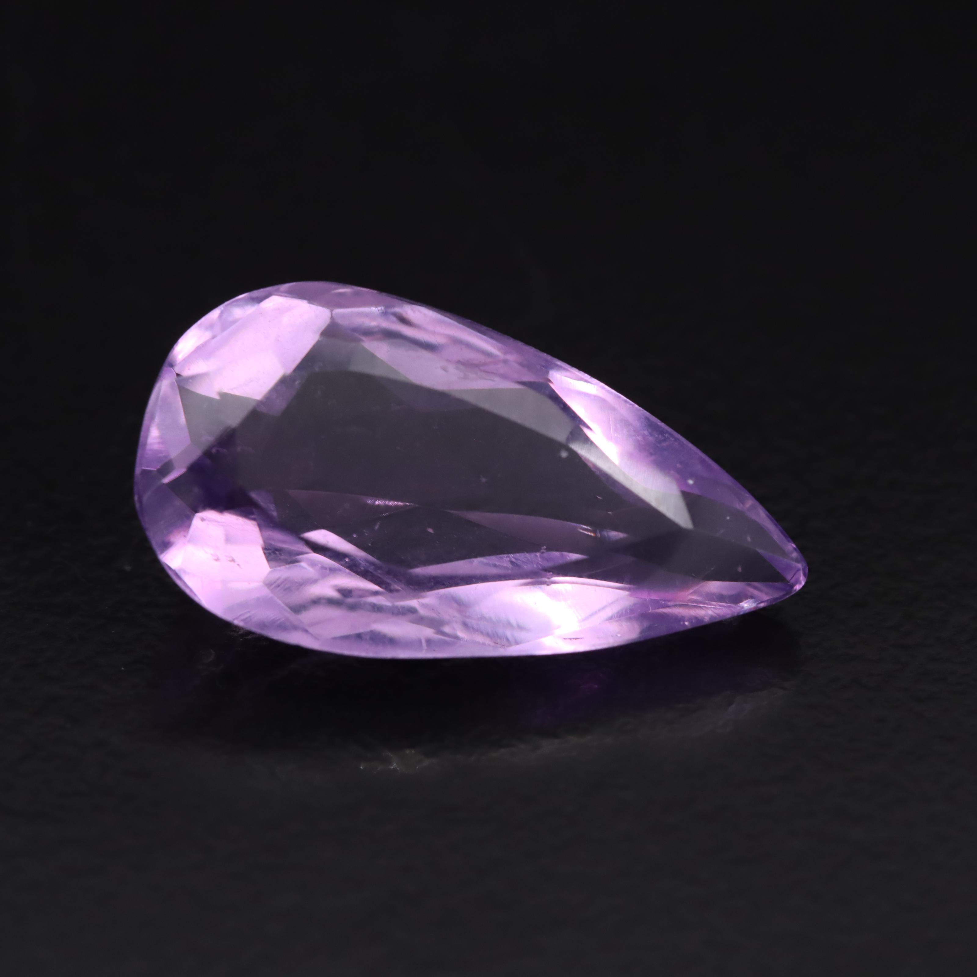 Loose 10.59 CT Pear Faceted Amethyst