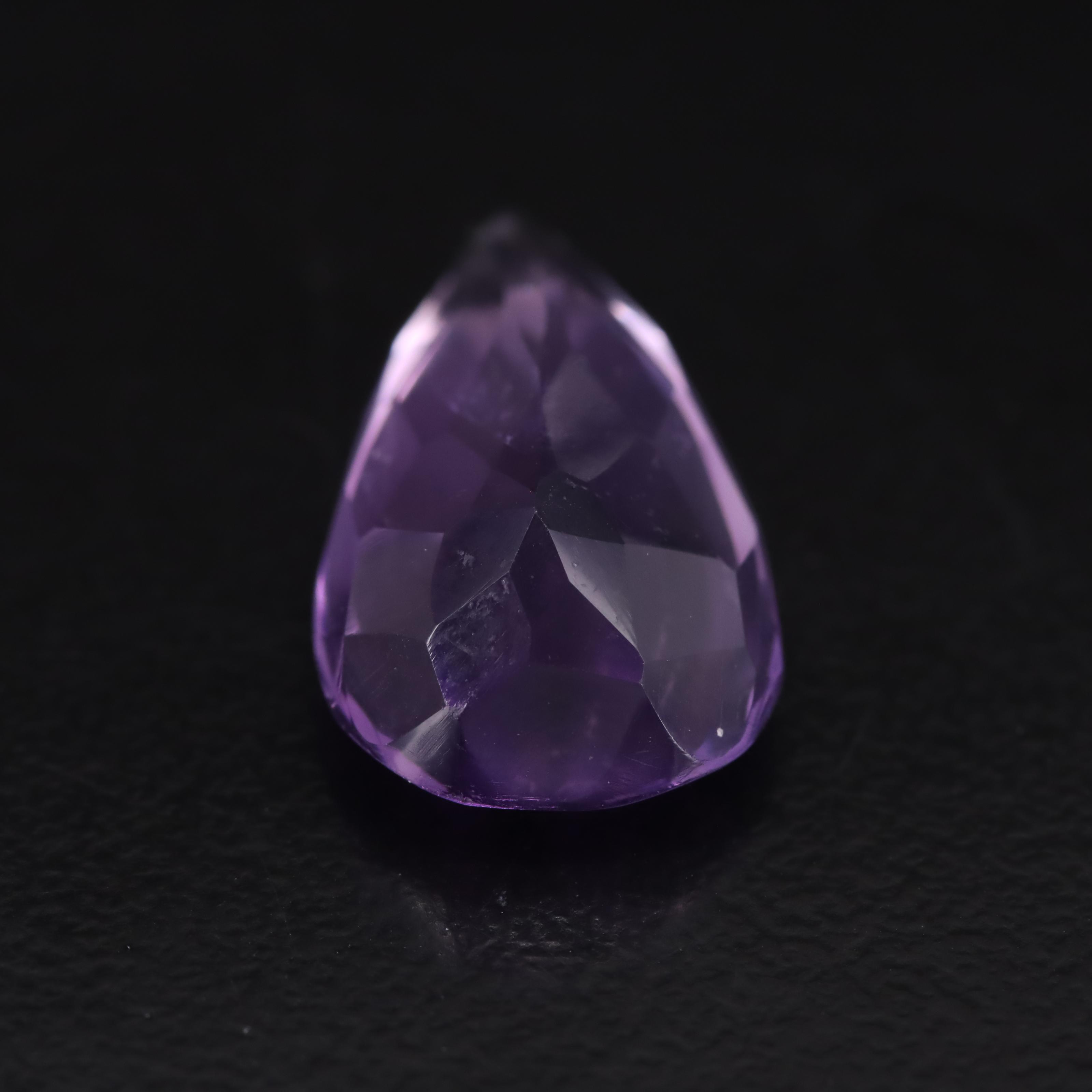 Loose 10.59 CT Pear Faceted Amethyst