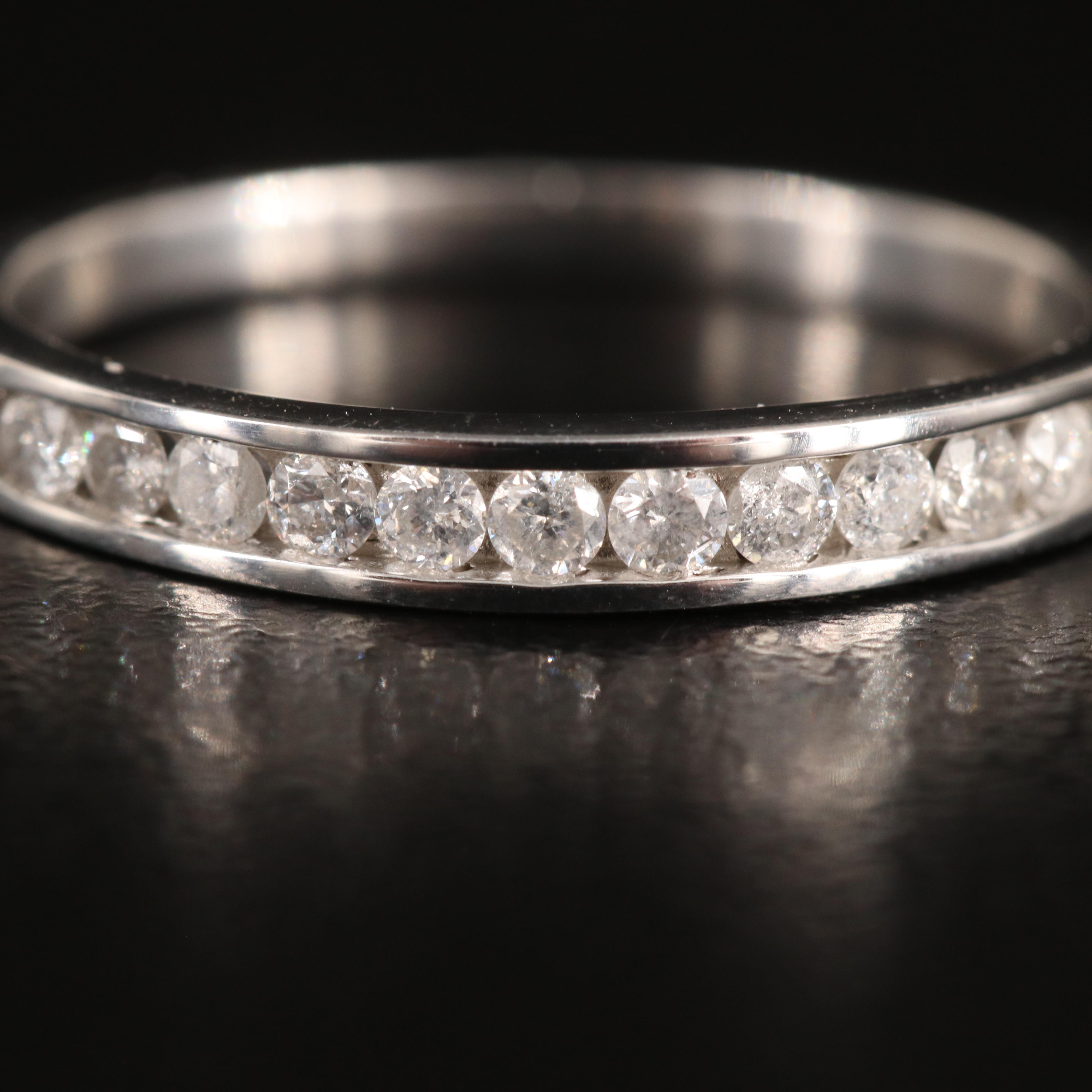 Sterling Diamond Channel Band
