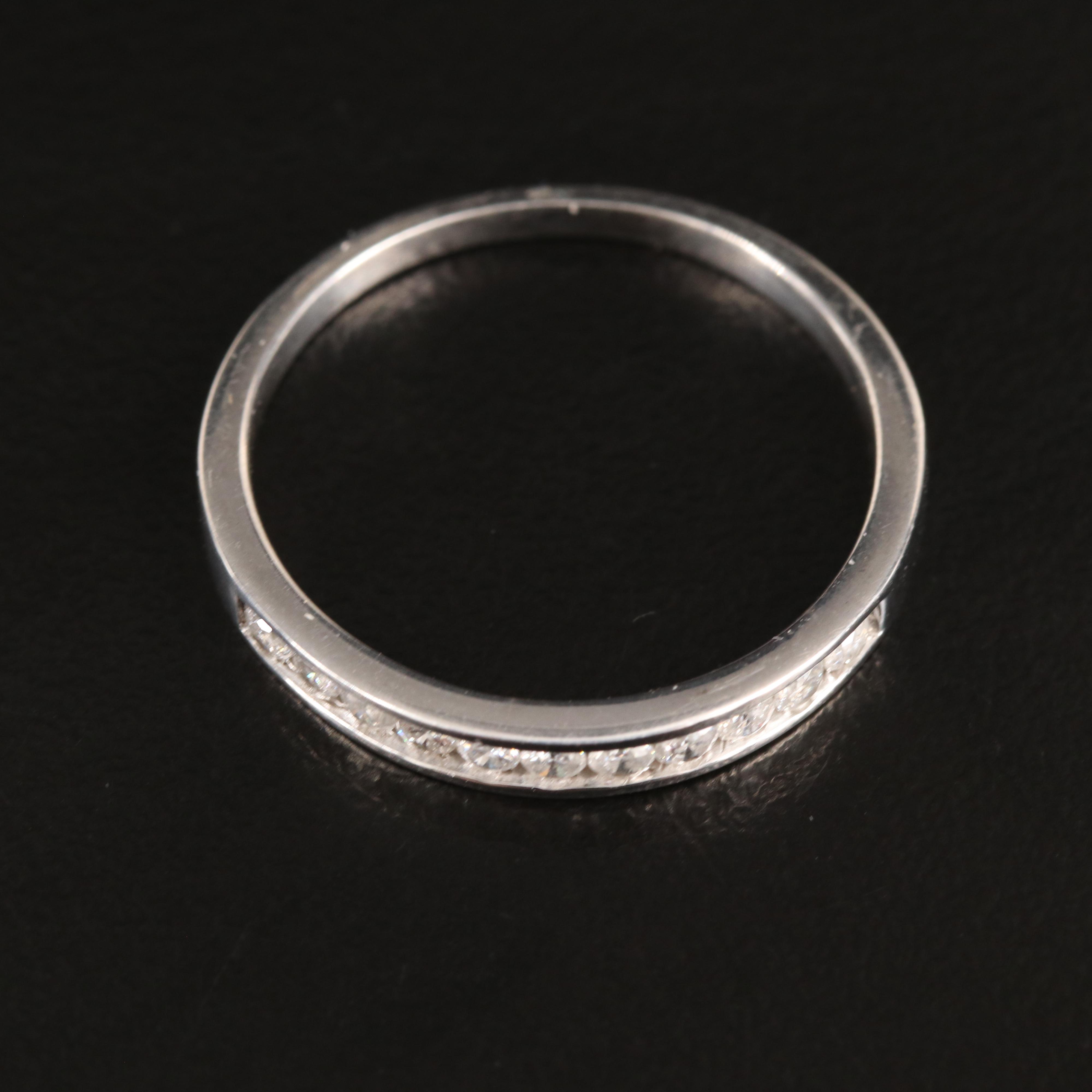 Sterling Diamond Channel Band