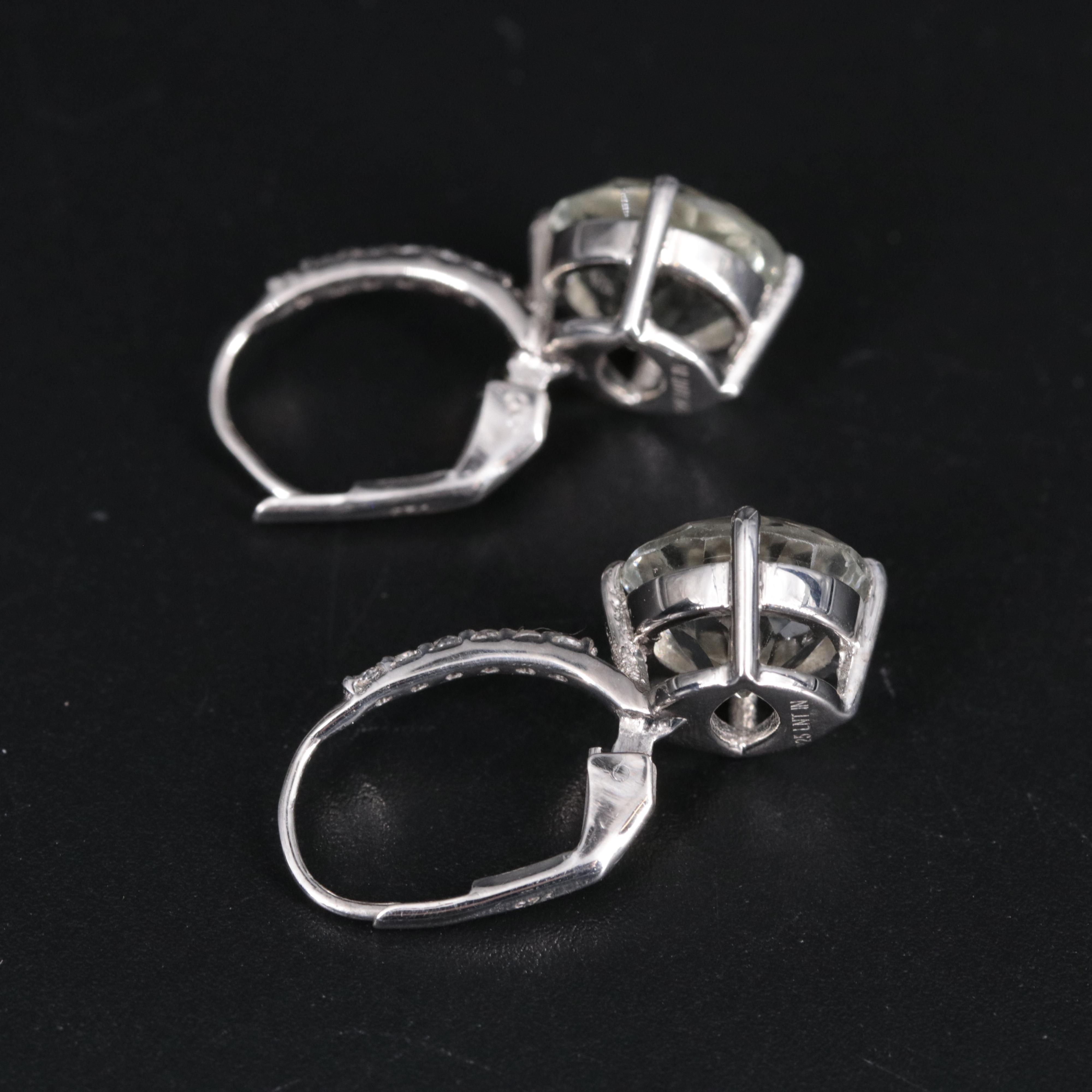 Sterling Silver Amethyst and Cubic Zirconia Earrings