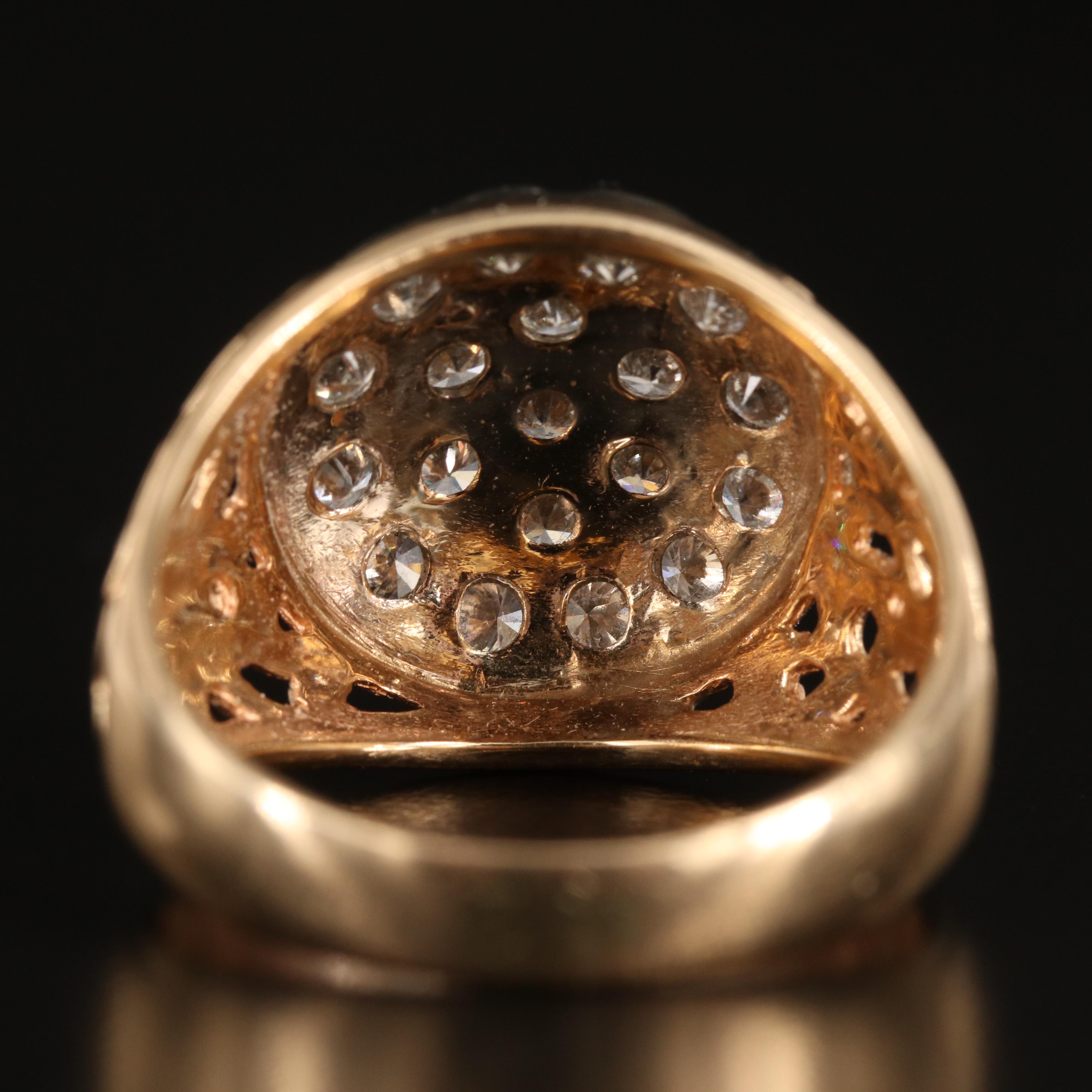 14K 1.52 CTW Diamond Cluster Ring with Scroll Detail