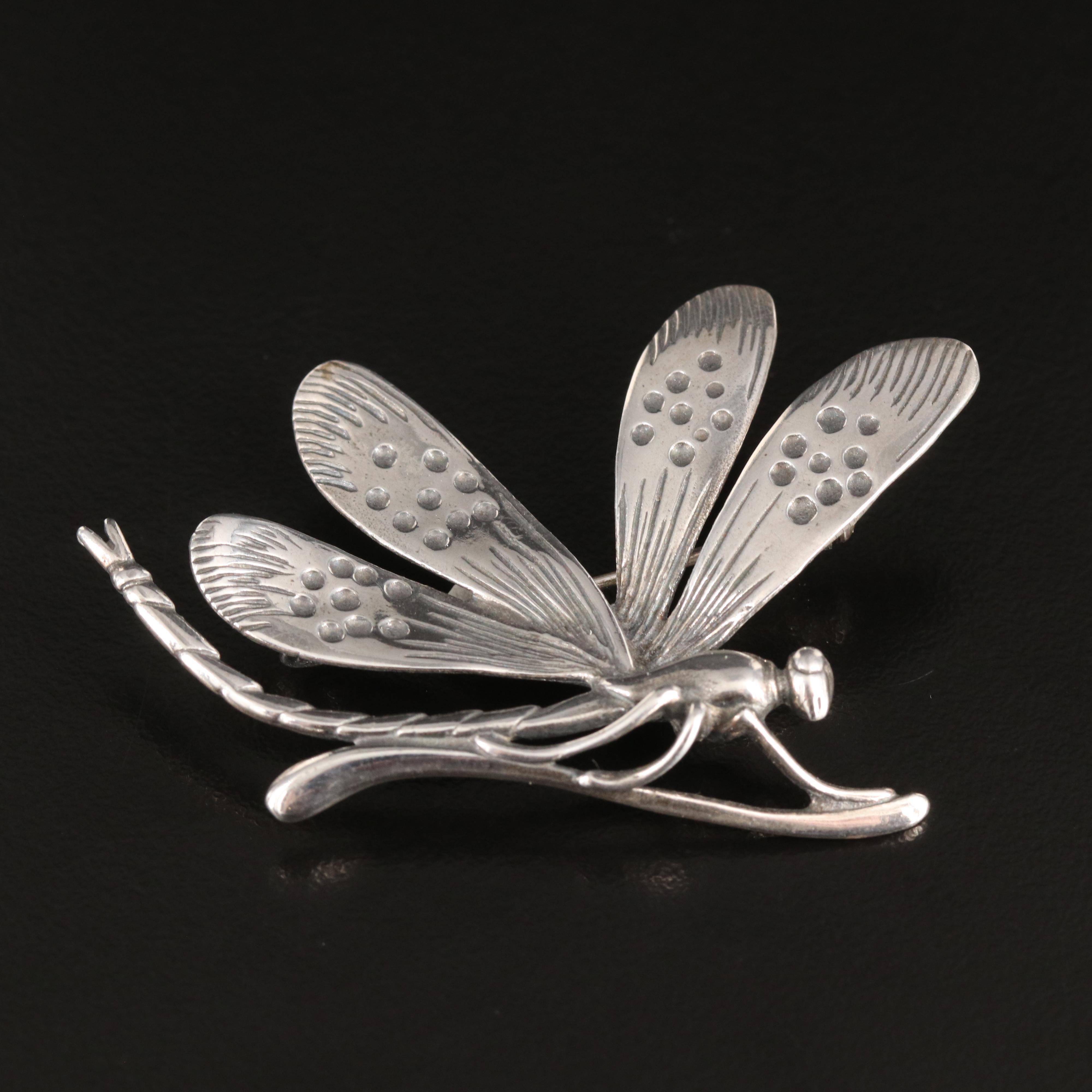 Sterling Dragonfly Brooch