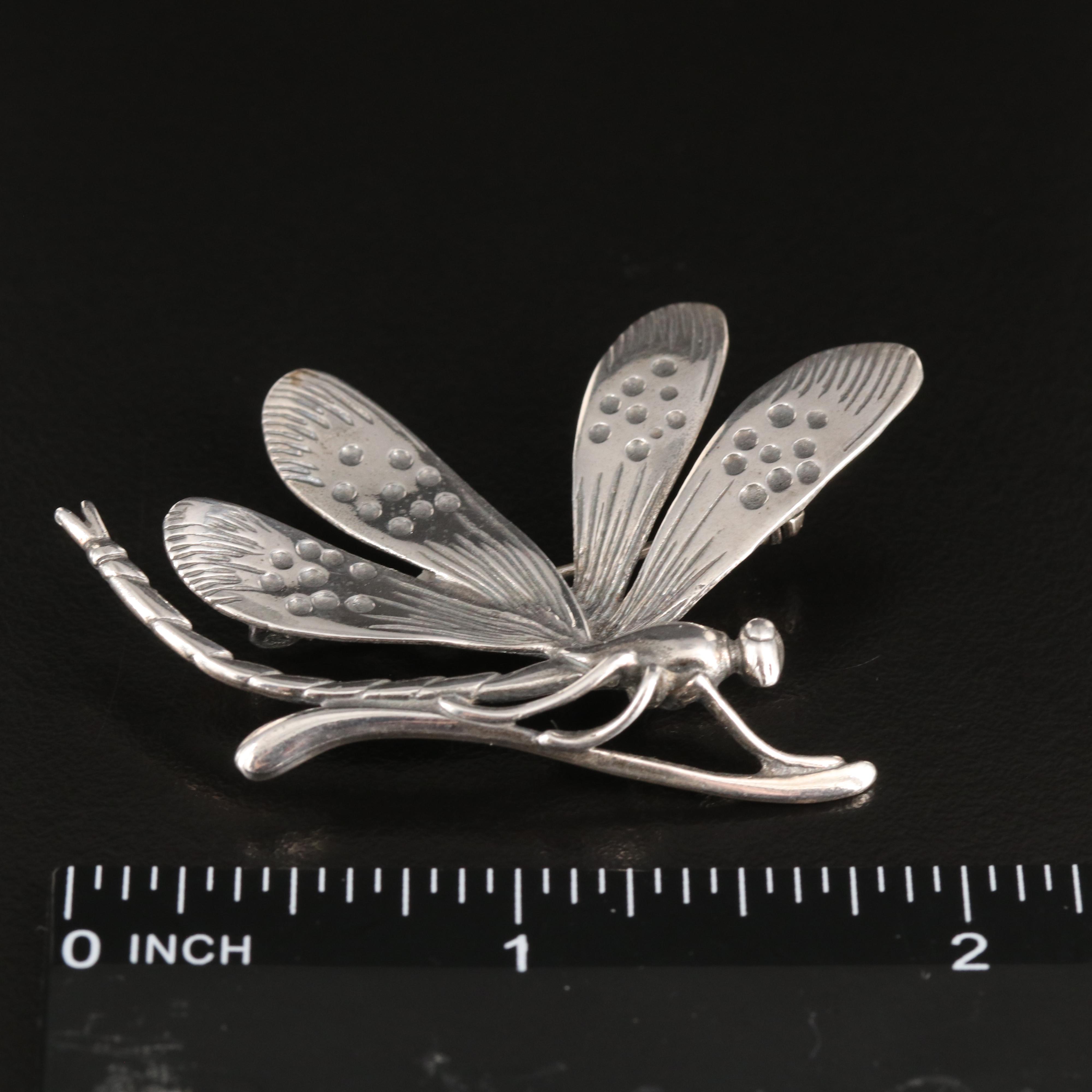 Sterling Dragonfly Brooch