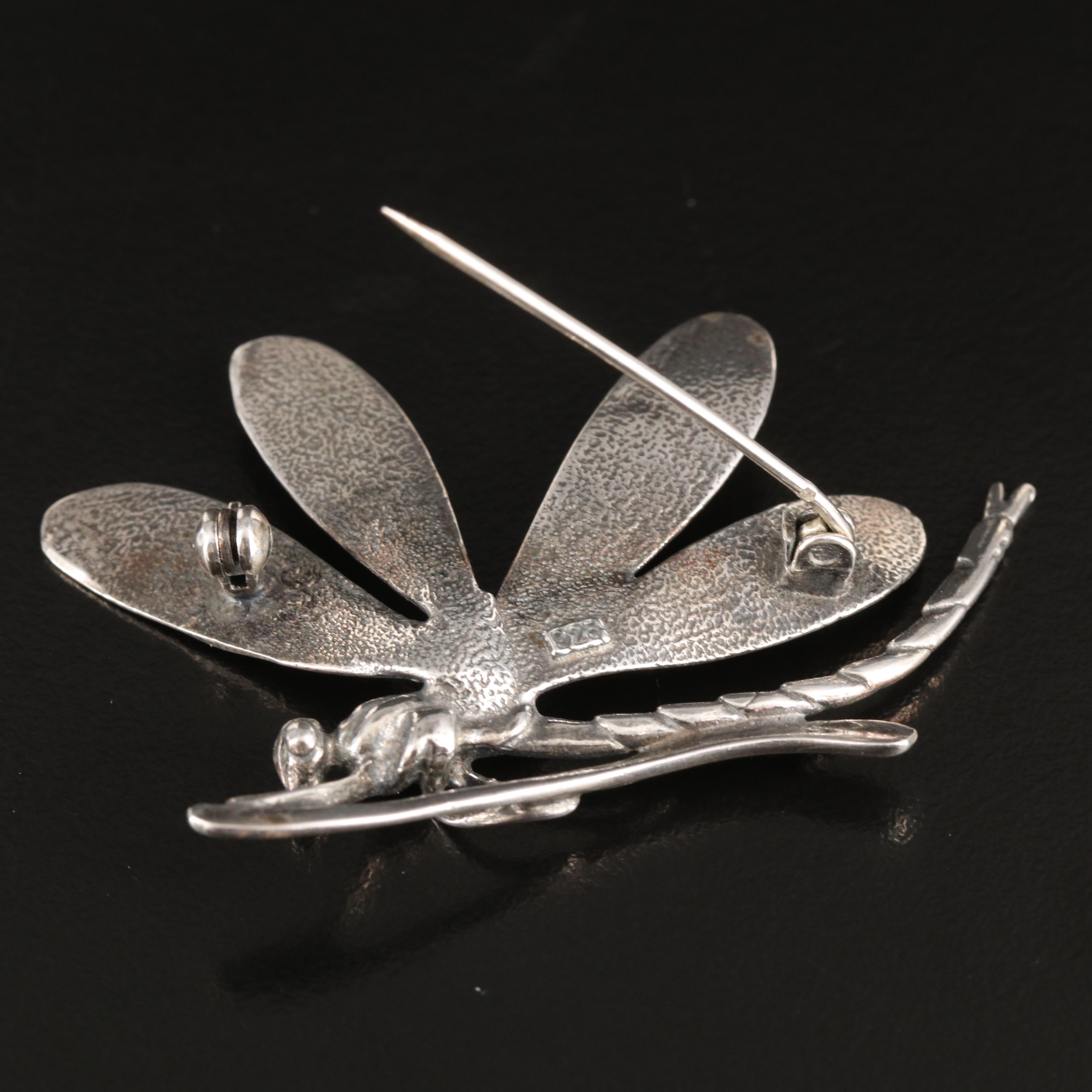Sterling Dragonfly Brooch