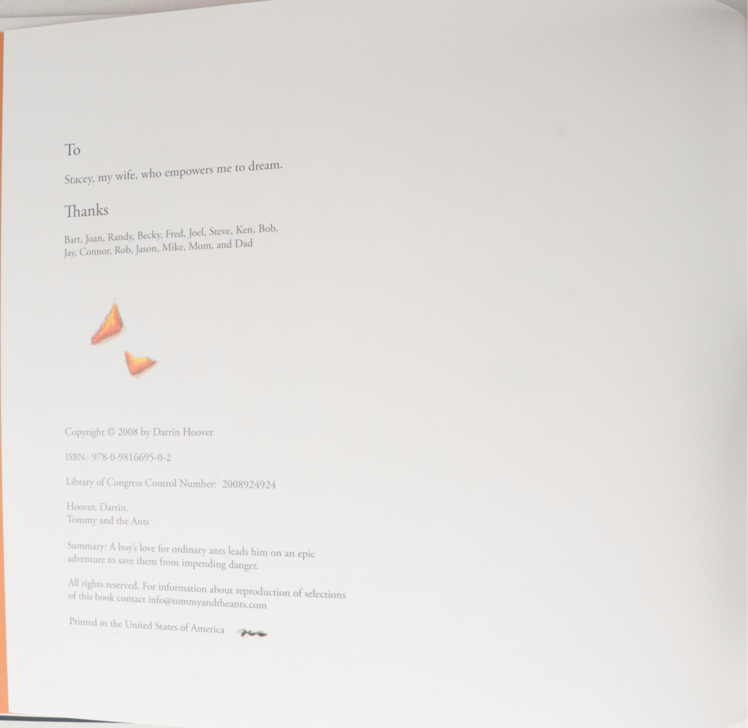 Signed "Tommy and the Ants" by Darrin Hoover and More