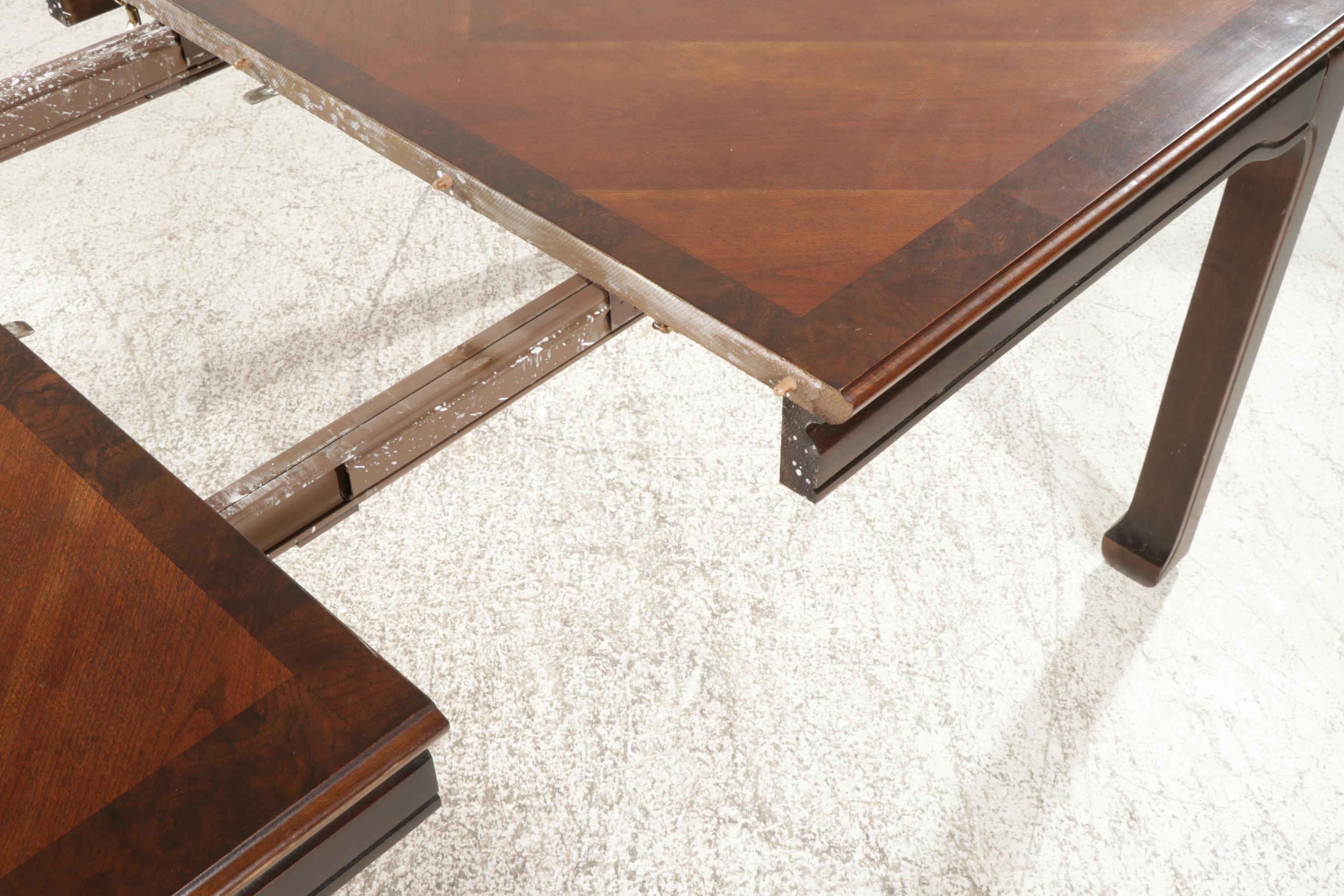 Broyhill Premier Collection "Ming Dynasty" Dining Table with Upholstered Chairs