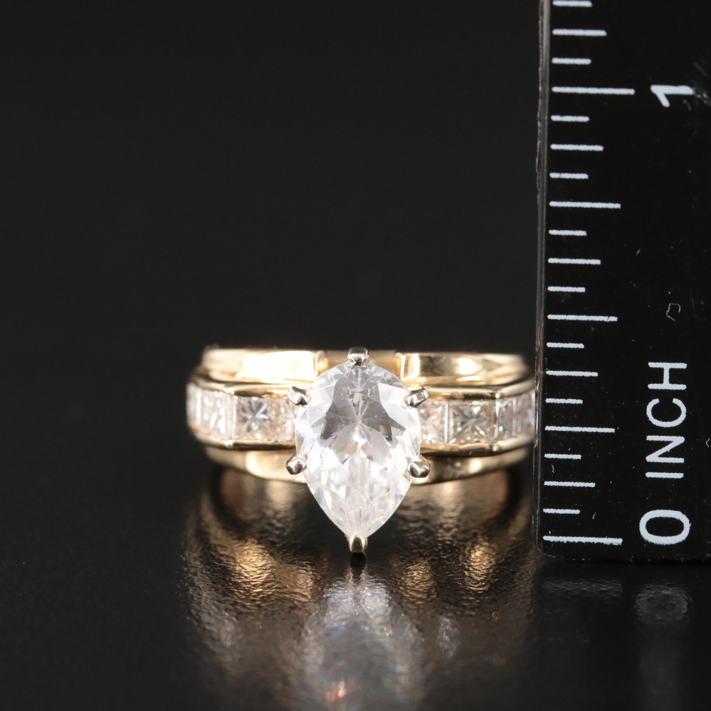 14K 1.20 CTW Diamond Semi Mount Ring with Cubic Zirconia Center