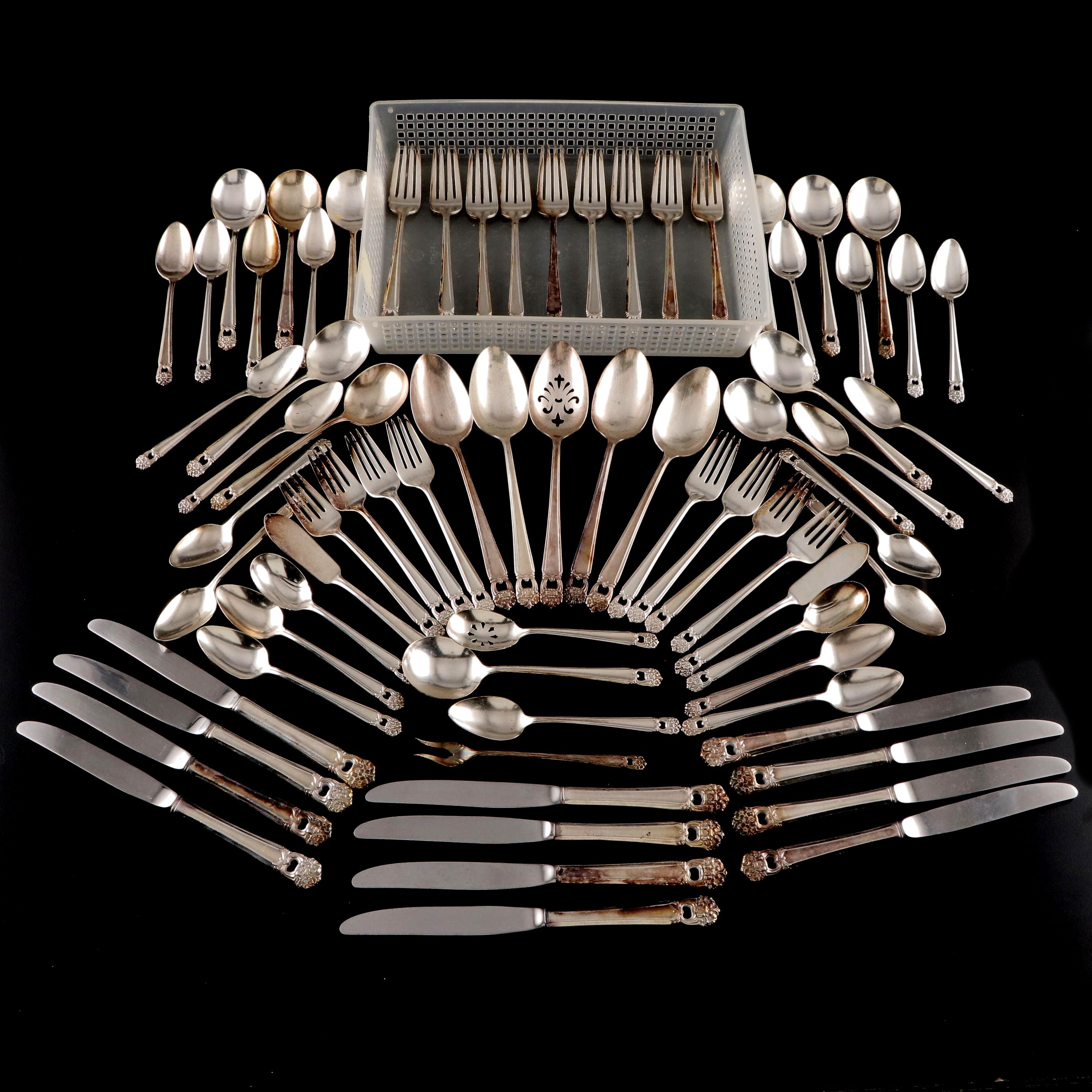 1847 Rogers Bros Silver Plate "Eternally Yours" Flatware, Mid to Late 20th C.