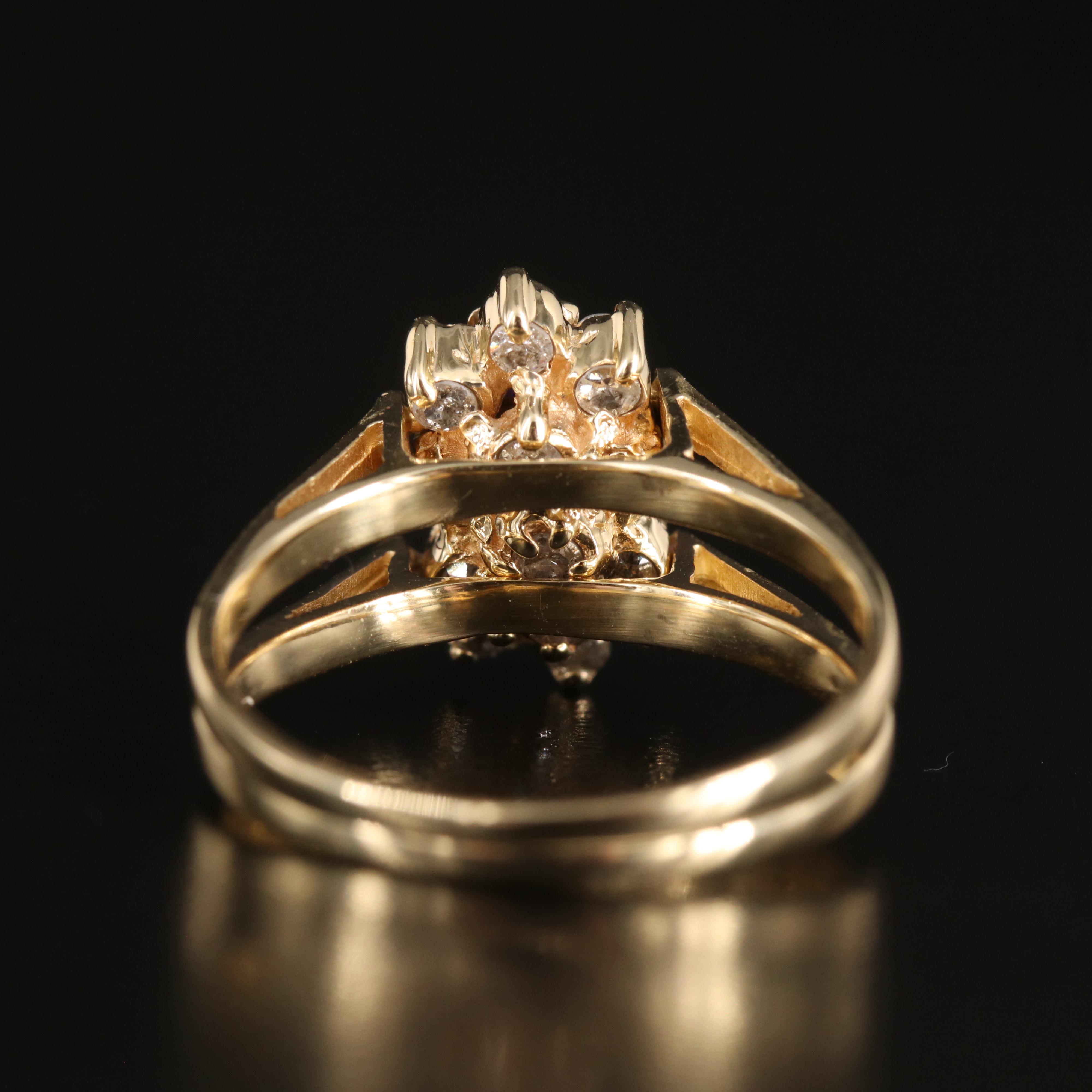 14K Amethyst and Diamond Reversible Ring