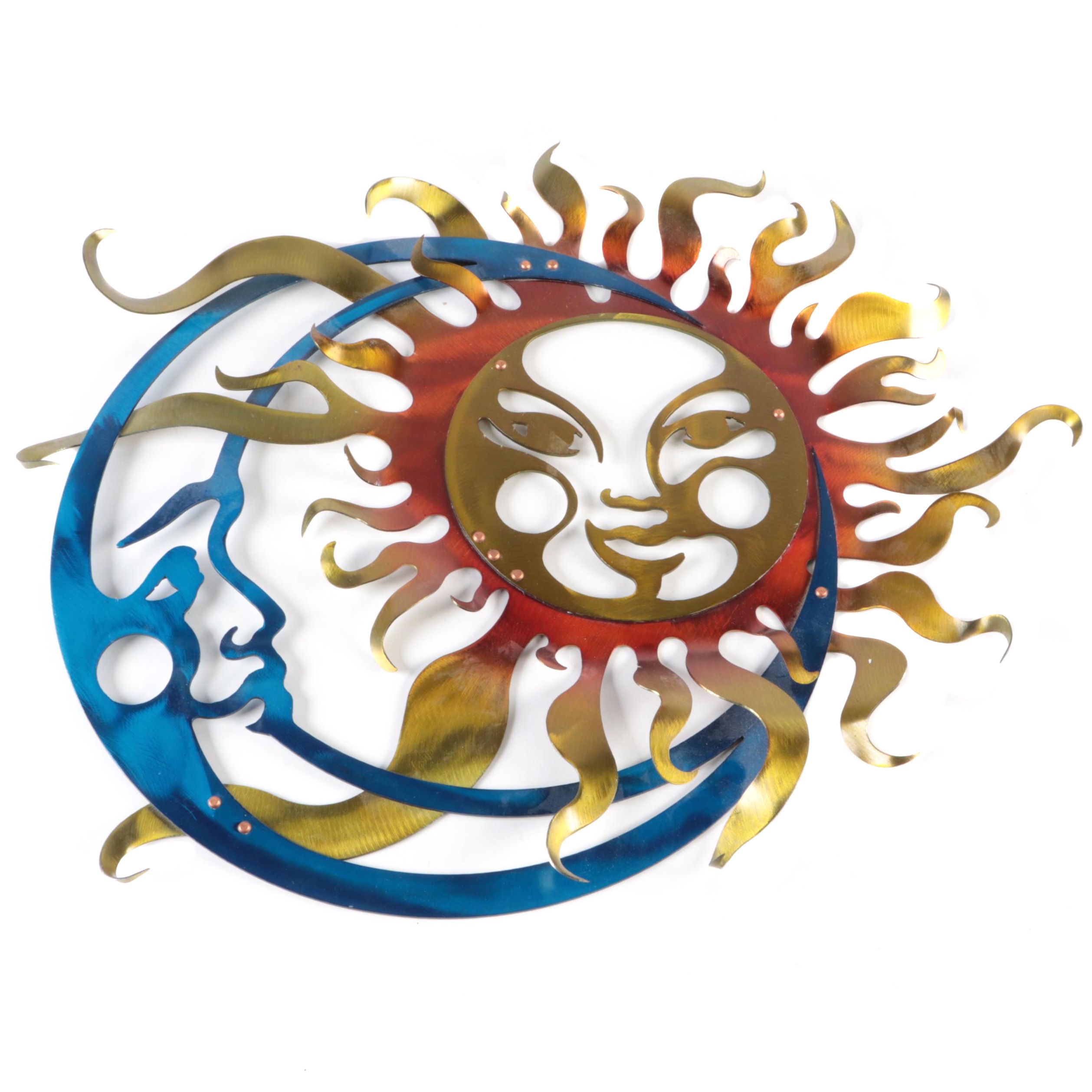 Laser Cut Metal Sun and Moon Wall Hanging