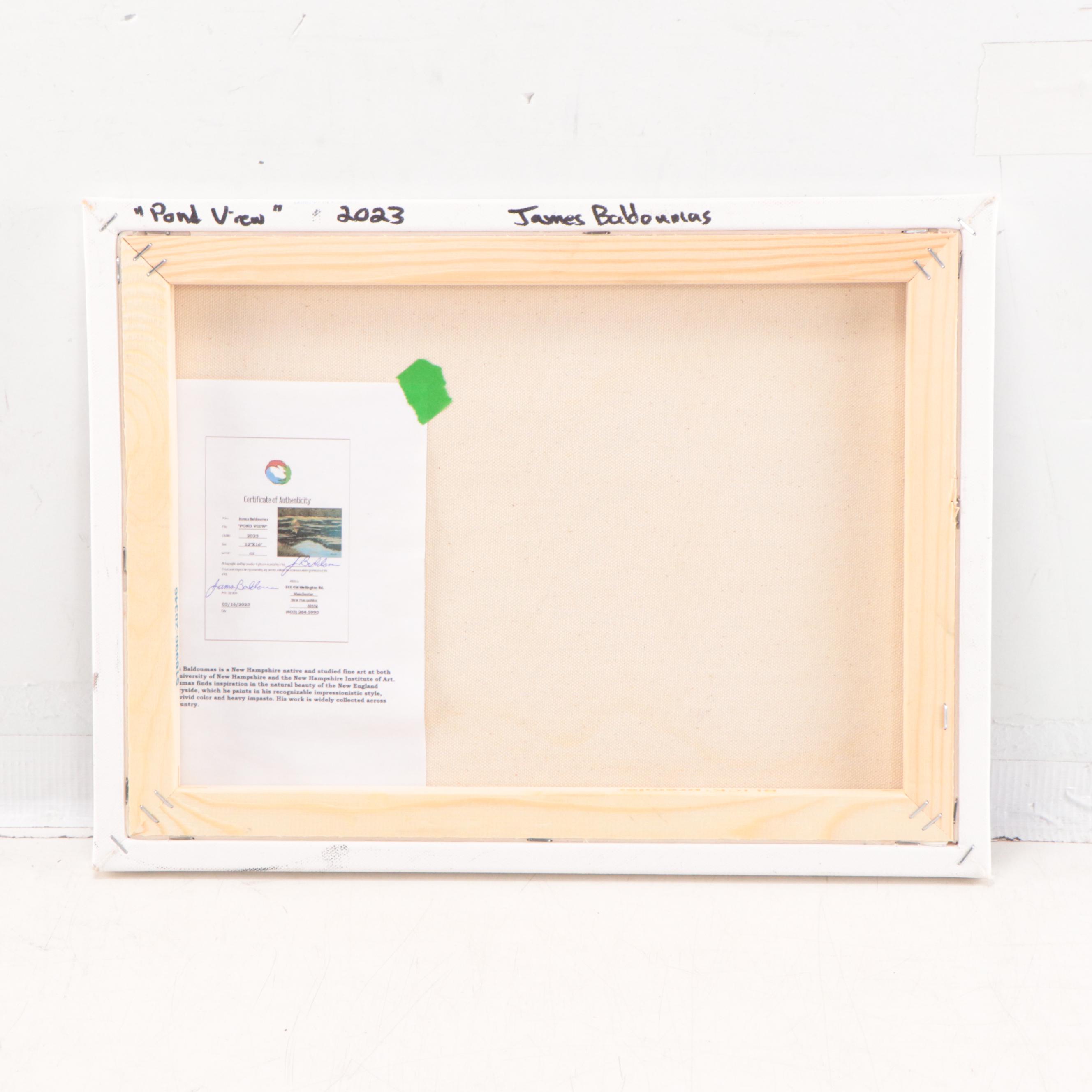 James Baldoumas Oil Painting "Pond View," 2023