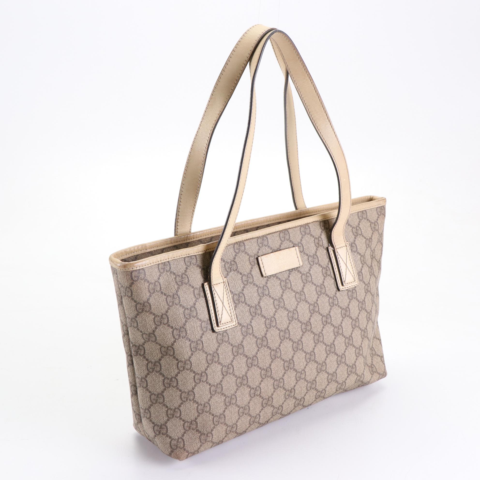 Gucci Shoulder Tote in GG Supreme Canvas and Leather