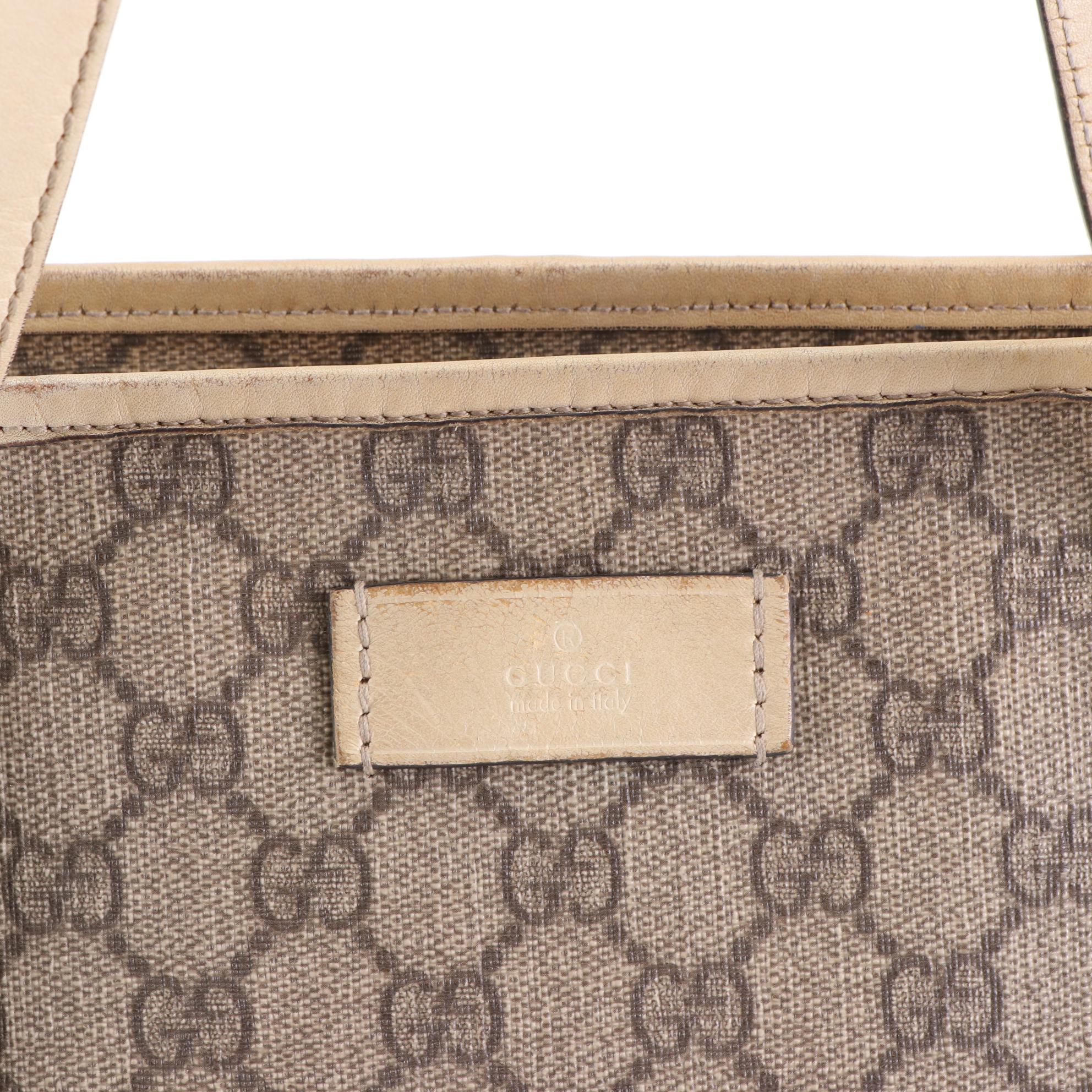 Gucci Shoulder Tote in GG Supreme Canvas and Leather