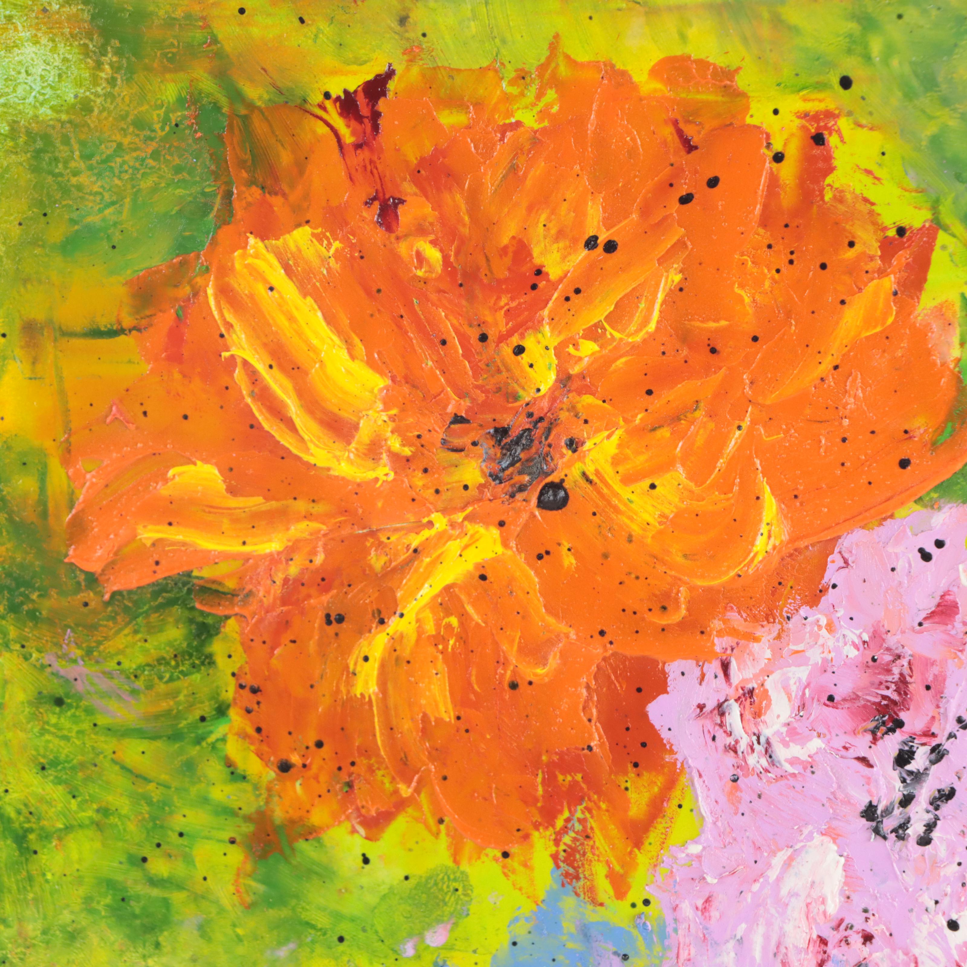 Dottie Abramowski Floral Mixed Media Painting