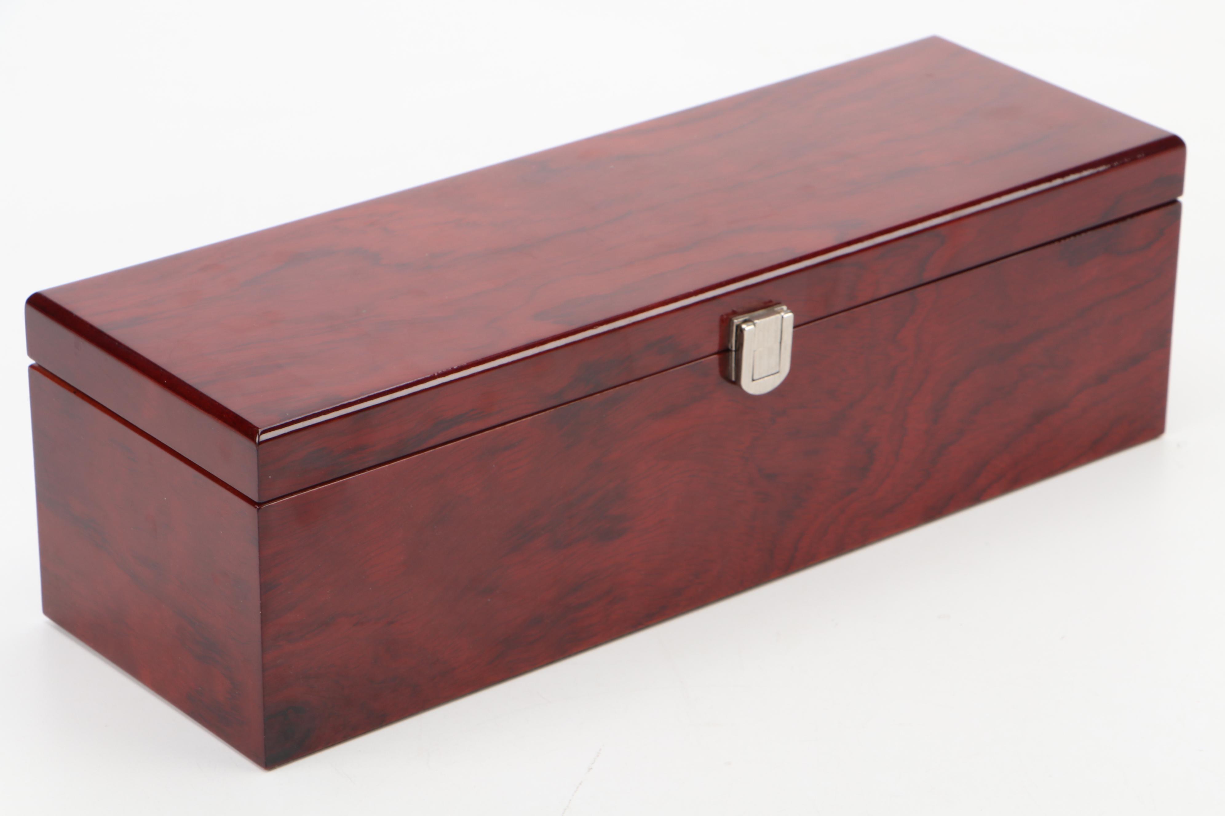 Lacquered Wood Wine Box with Tools