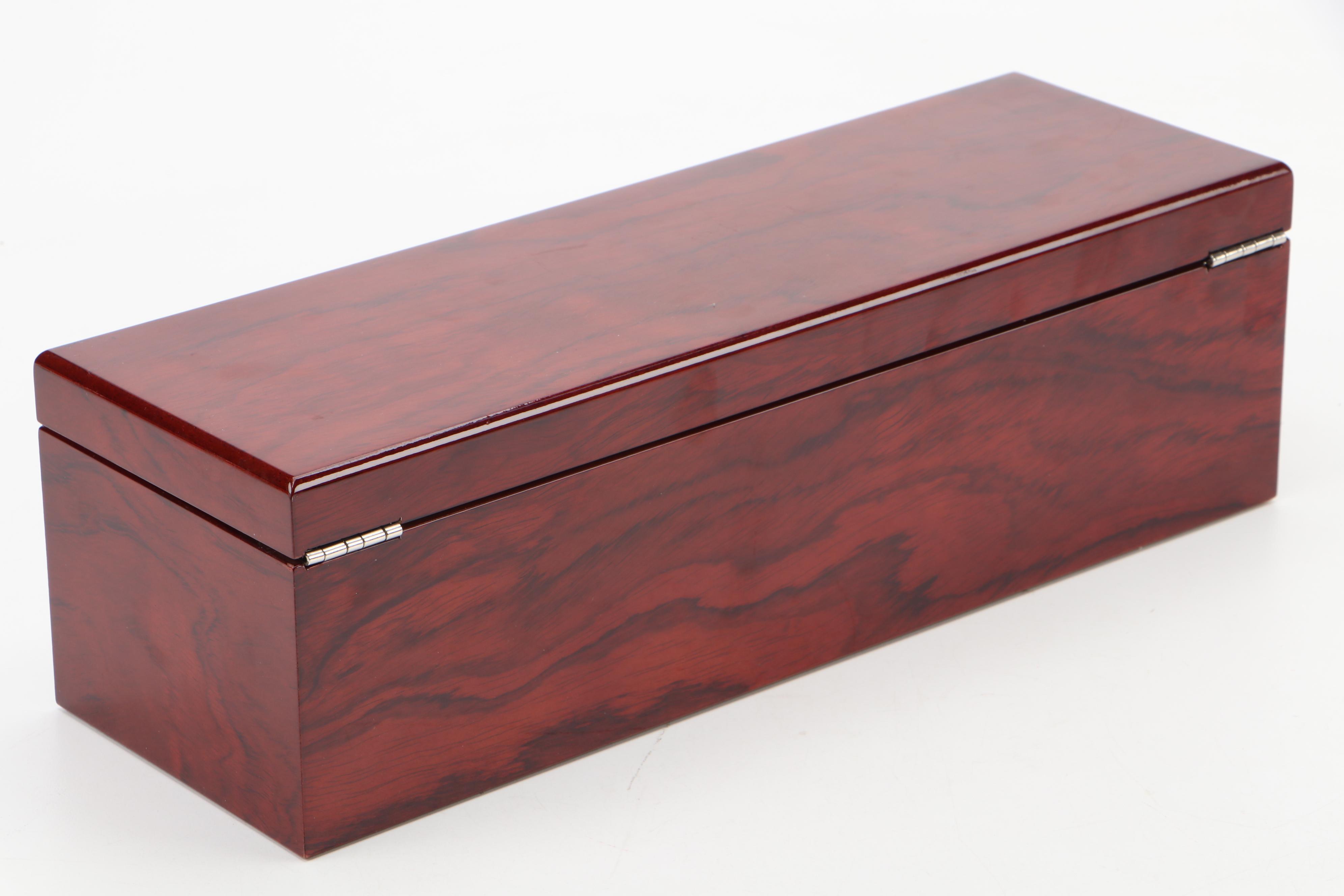 Lacquered Wood Wine Box with Tools