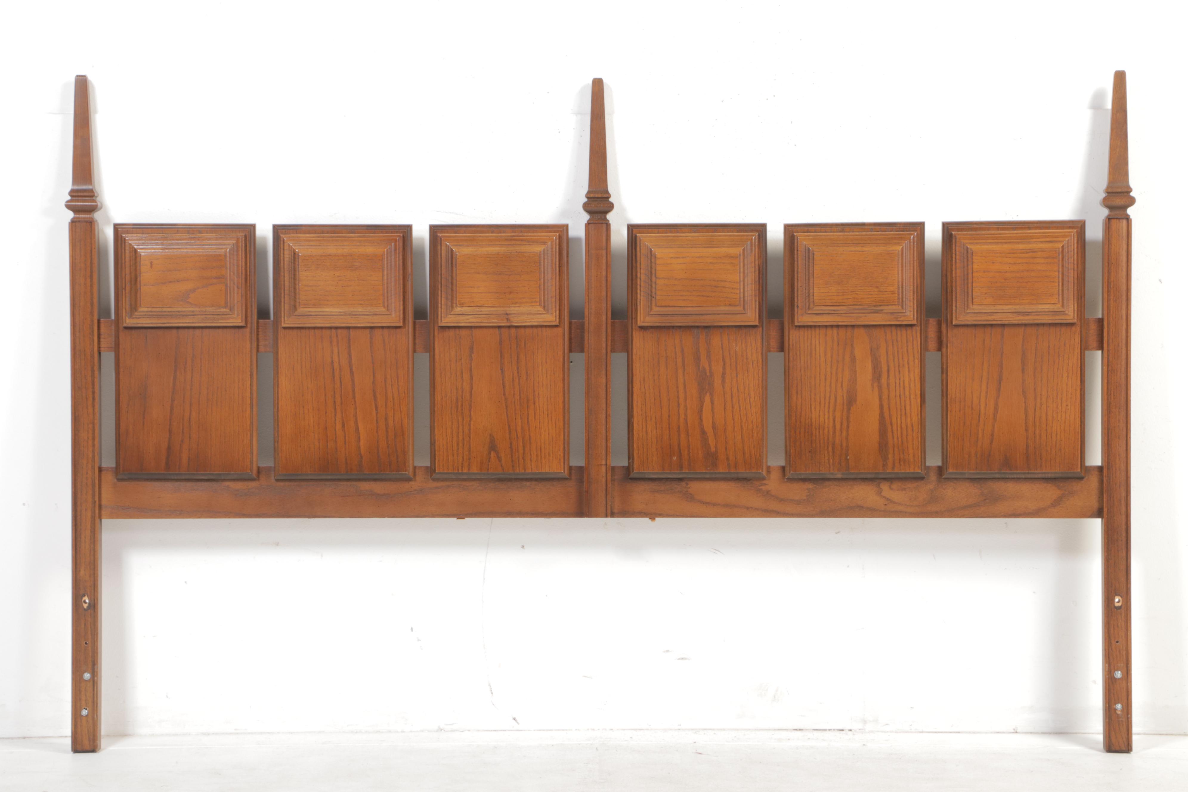 Mediterranean Style King Oak Headboard