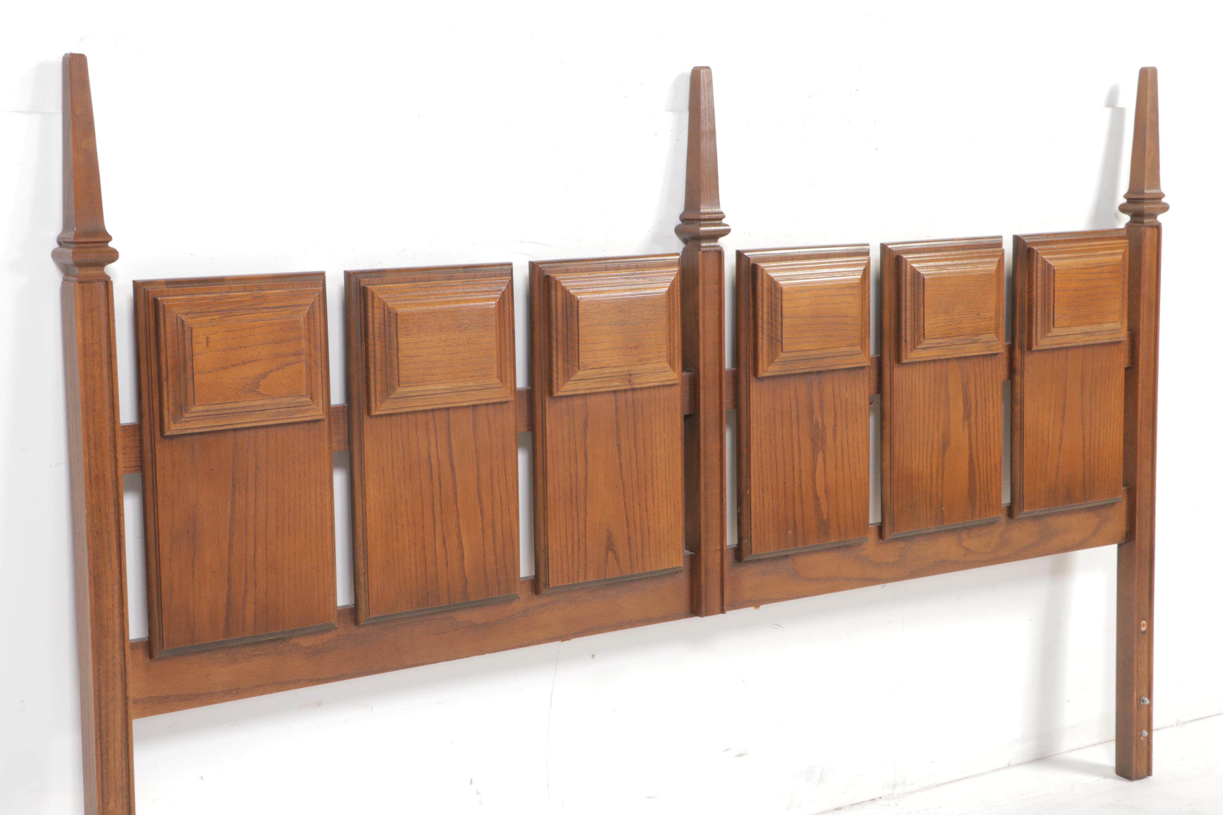 Mediterranean Style King Oak Headboard