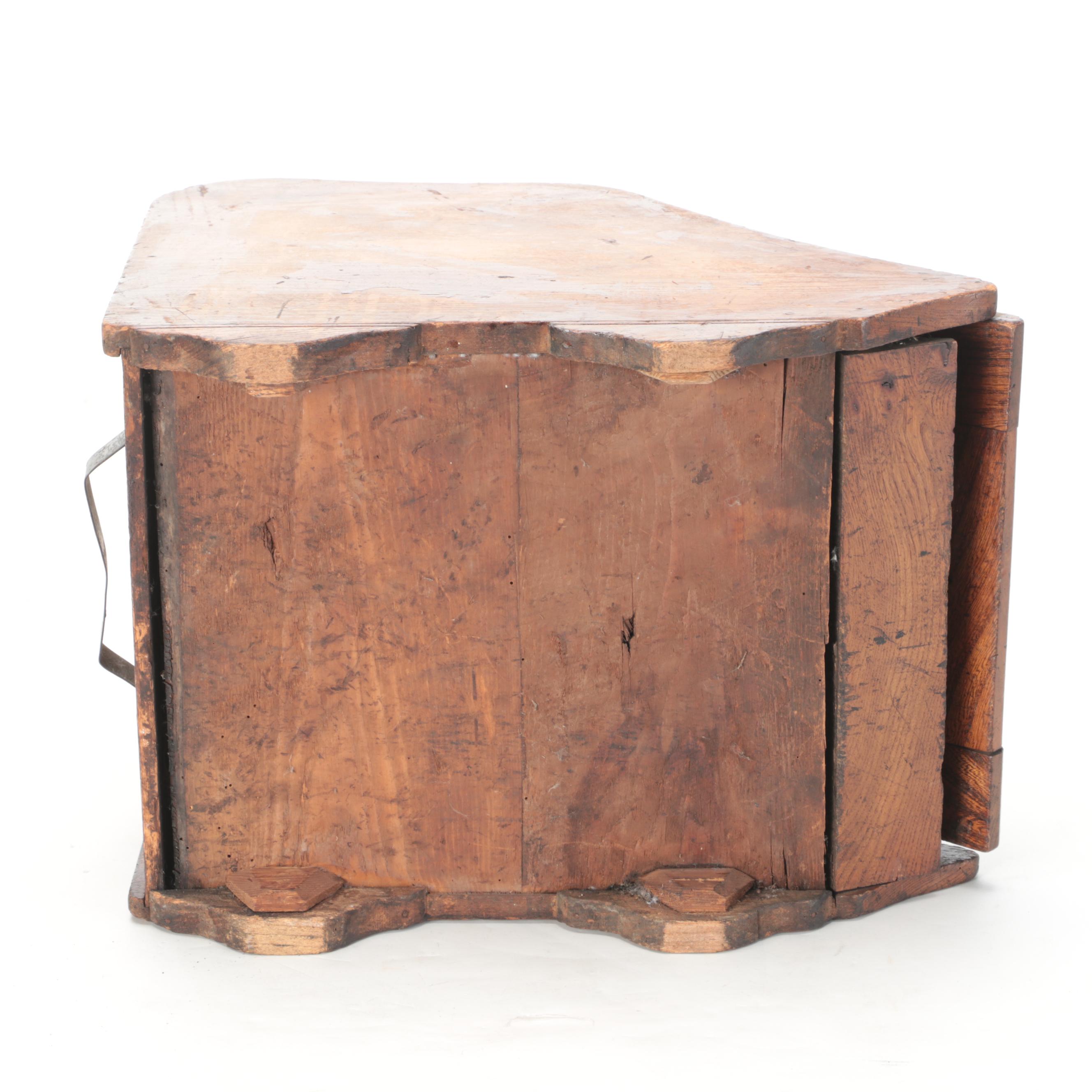 English Oak Wood Coal Scuttle, Early 20th Century