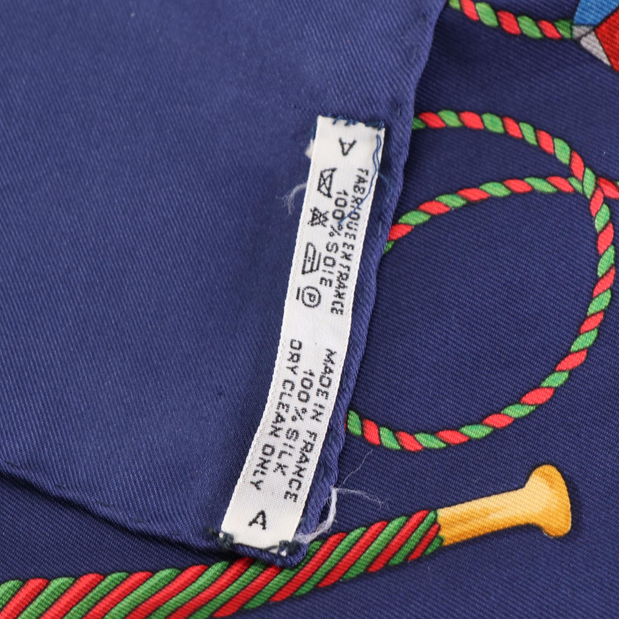 Hermès "Les Tambours" Scarf 90 in Silk Twill