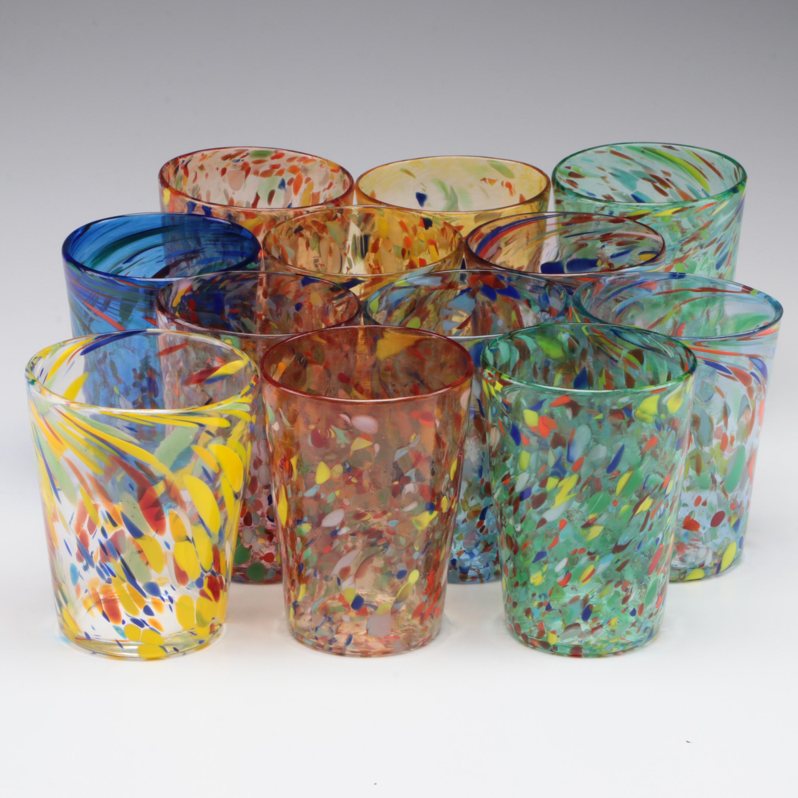 Nason Moretti Murano Confetti Glass Tumblers