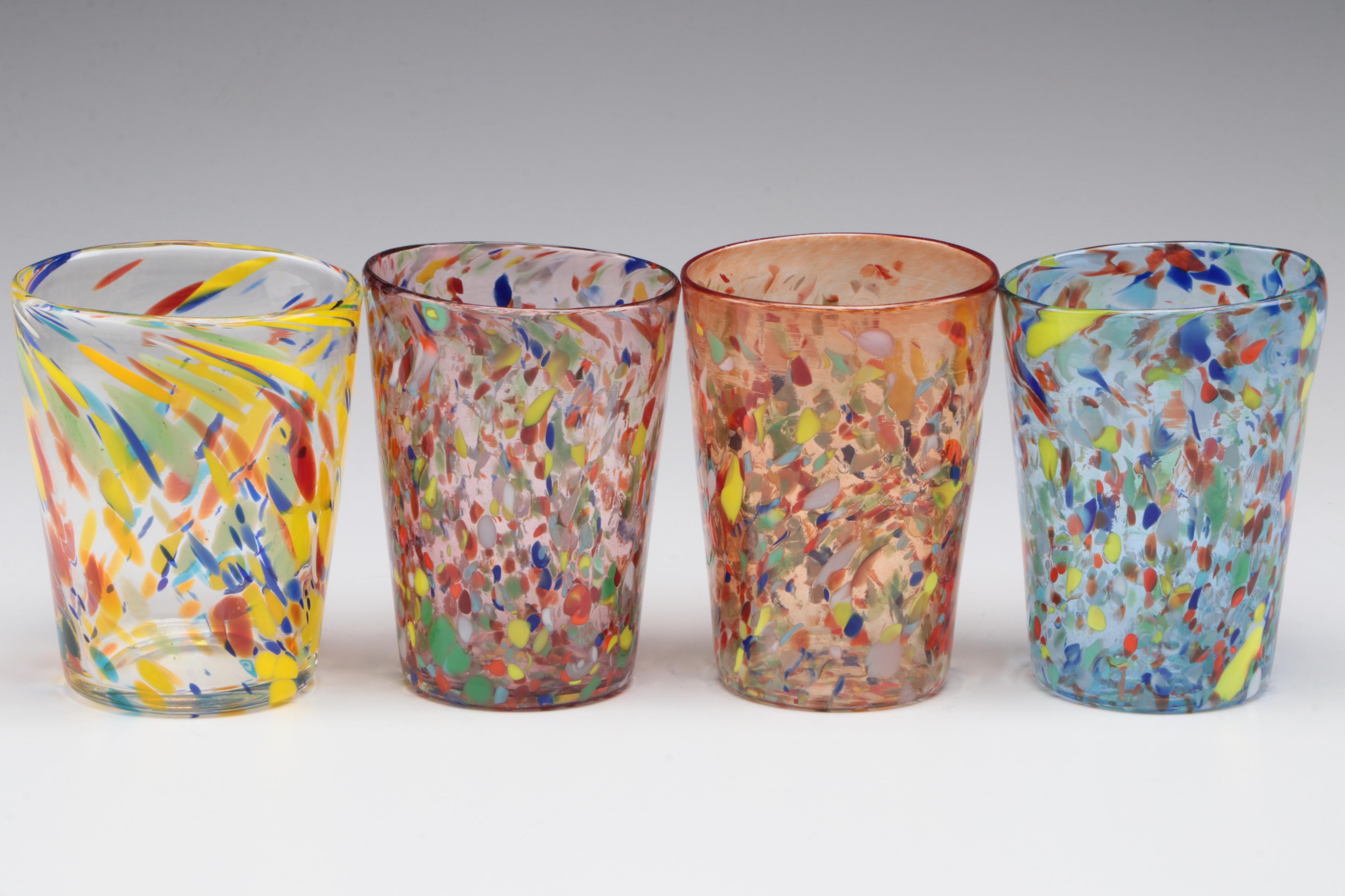 Nason Moretti Murano Confetti Glass Tumblers