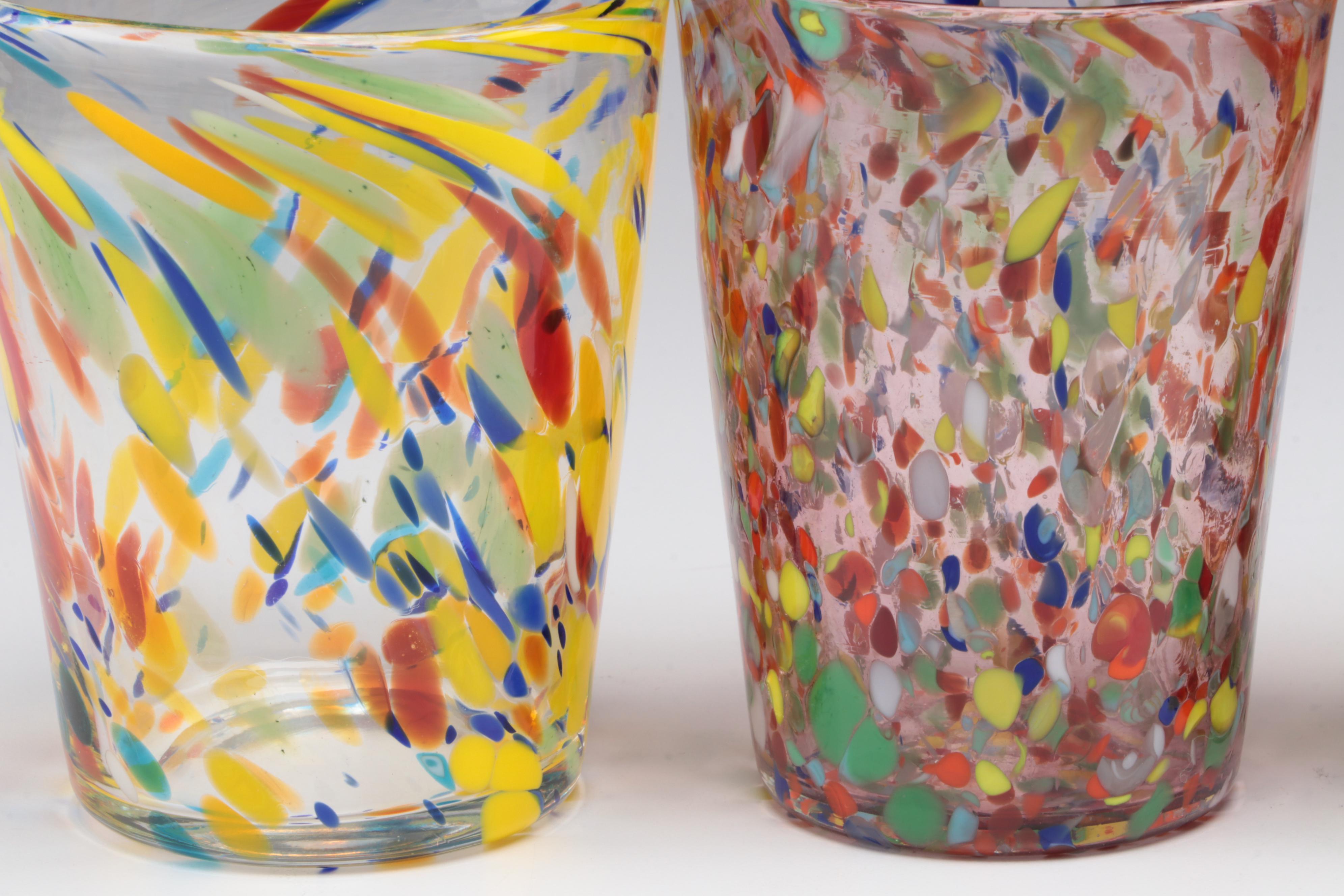 Nason Moretti Murano Confetti Glass Tumblers