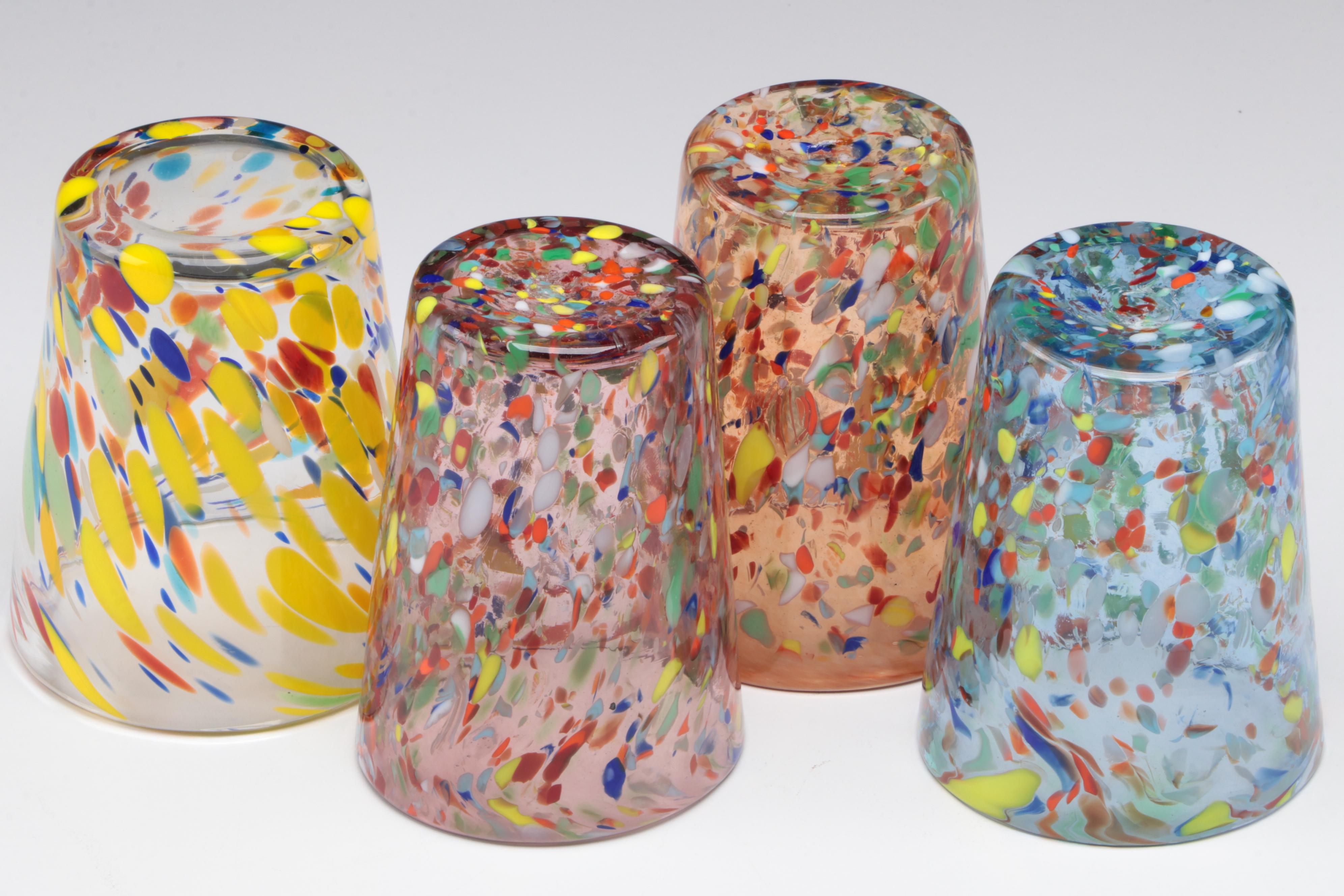Nason Moretti Murano Confetti Glass Tumblers