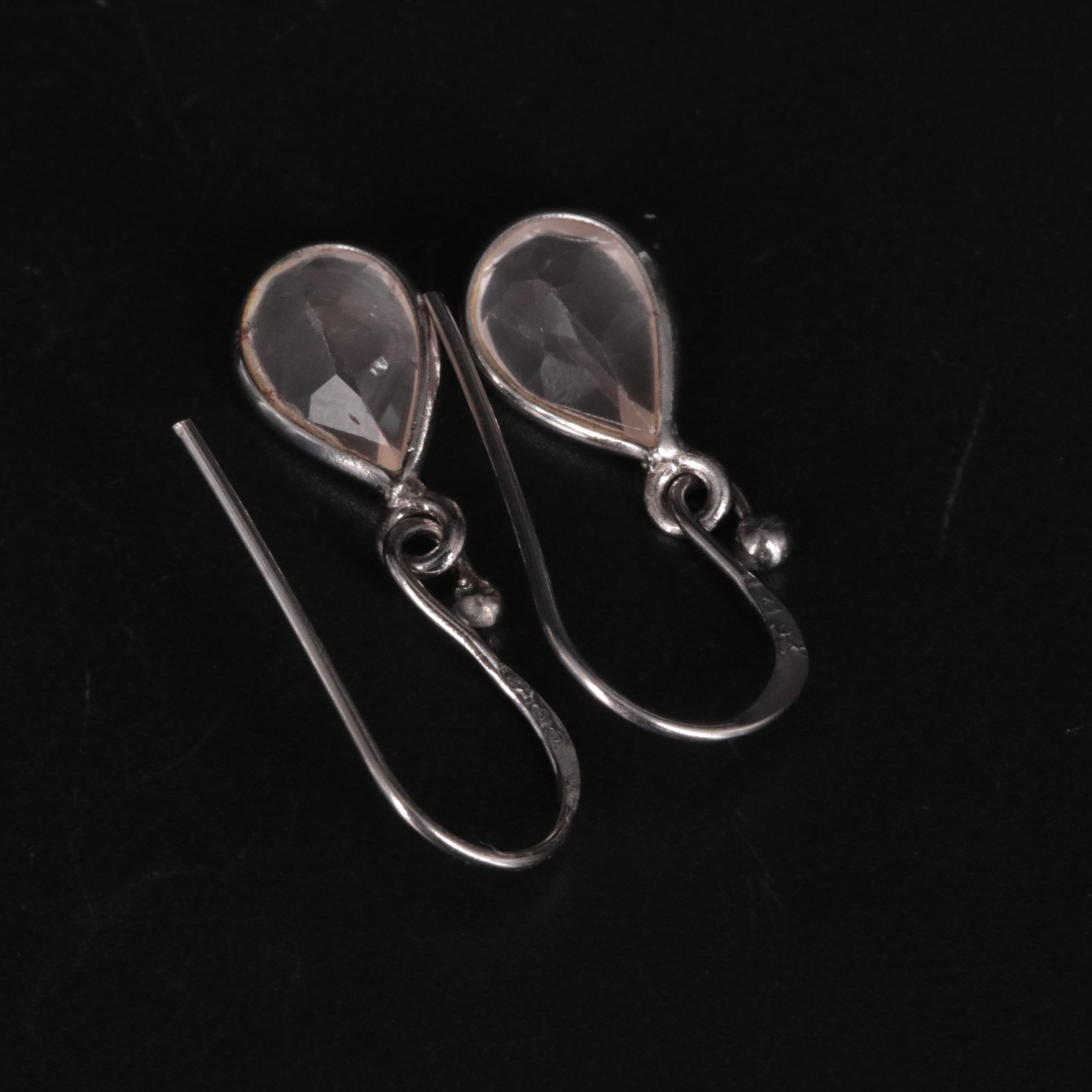 Sterling Silver Gemstone Drop Earrings