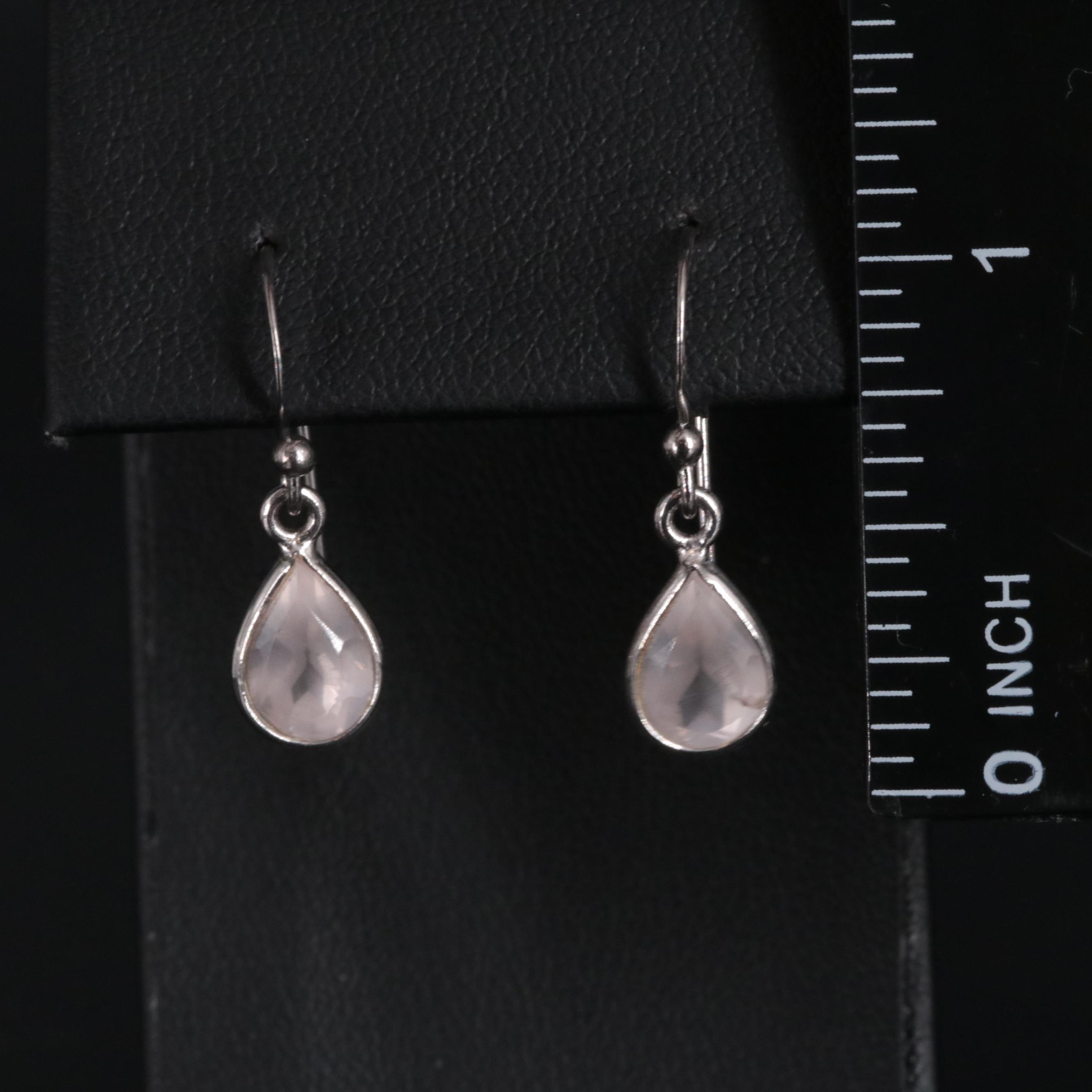 Sterling Silver Gemstone Drop Earrings