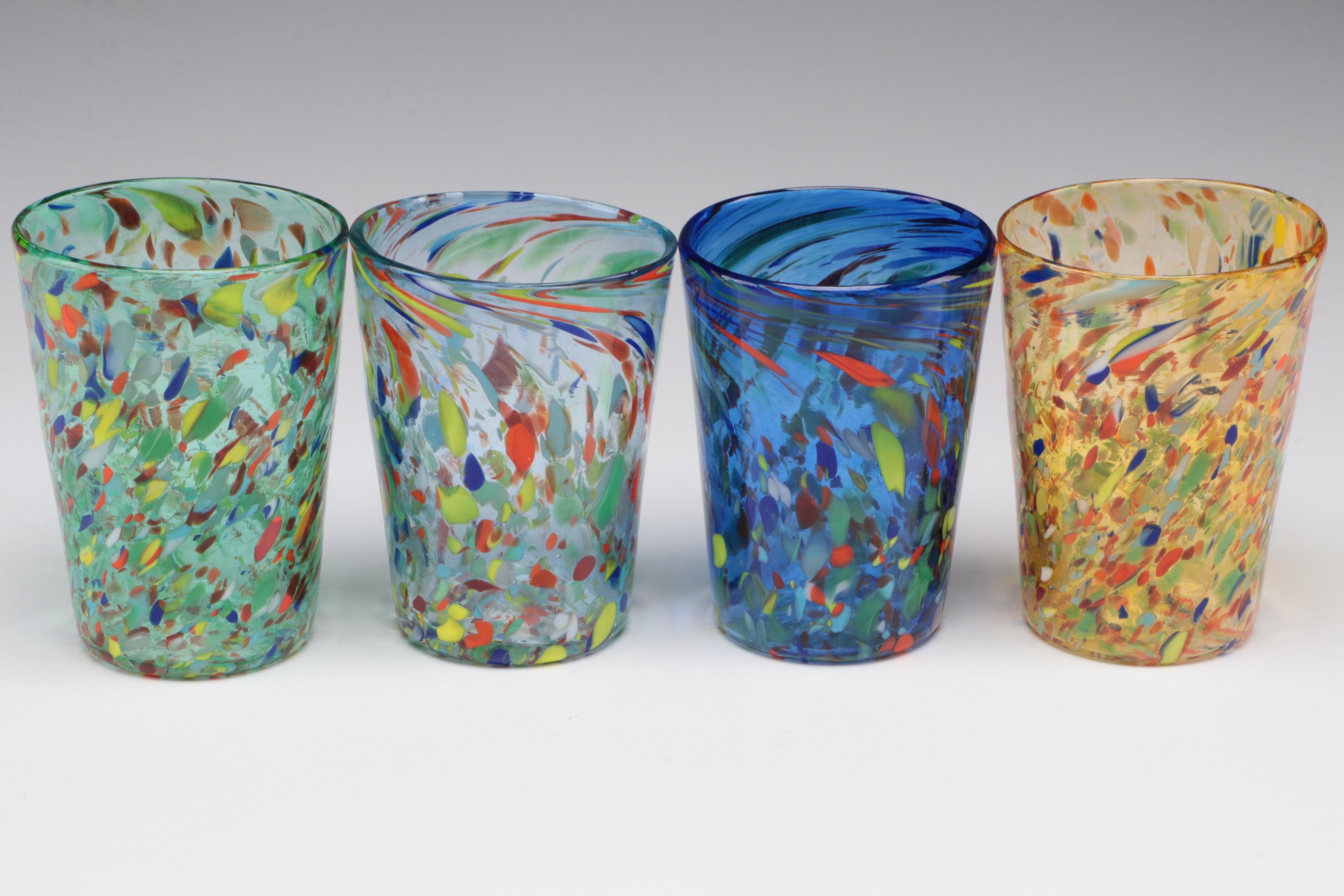 Nason Moretti Murano Confetti Glass Tumblers
