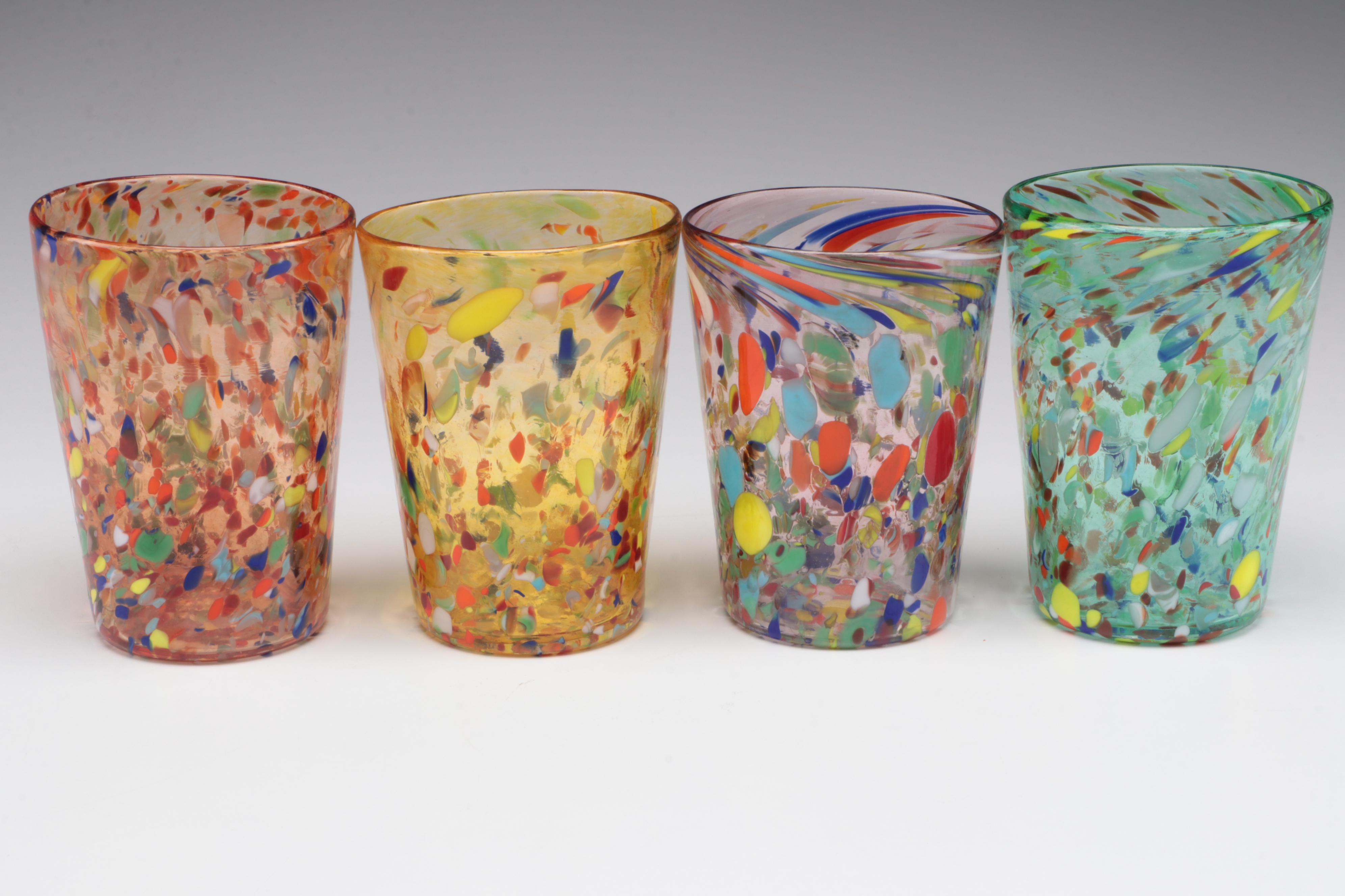 Nason Moretti Murano Confetti Glass Tumblers