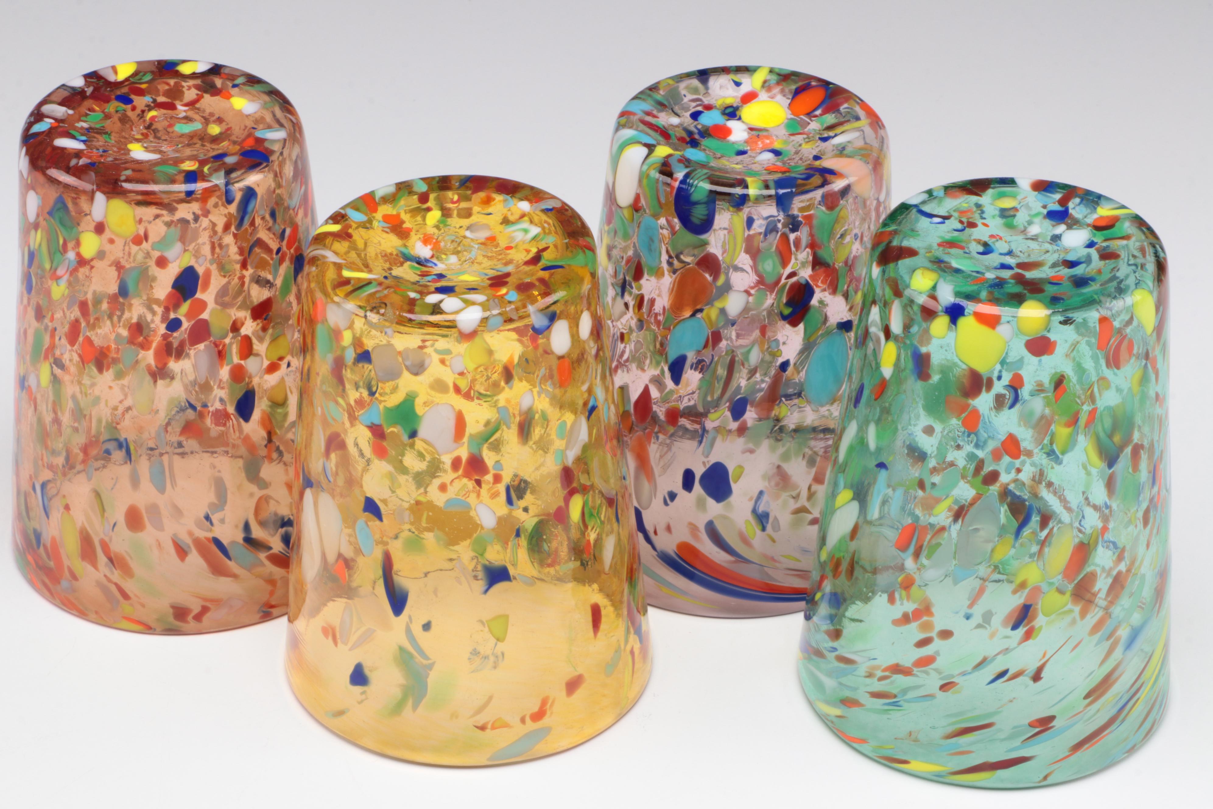 Nason Moretti Murano Confetti Glass Tumblers