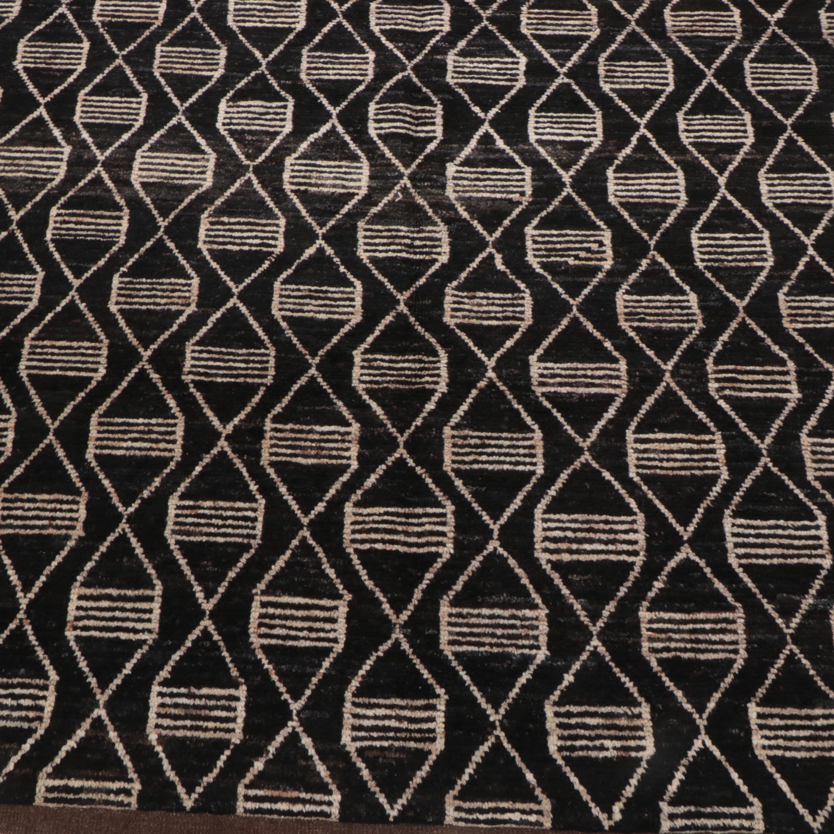 6'9 x 10'1 Hand-Knotted Moroccan Berber Area Rug