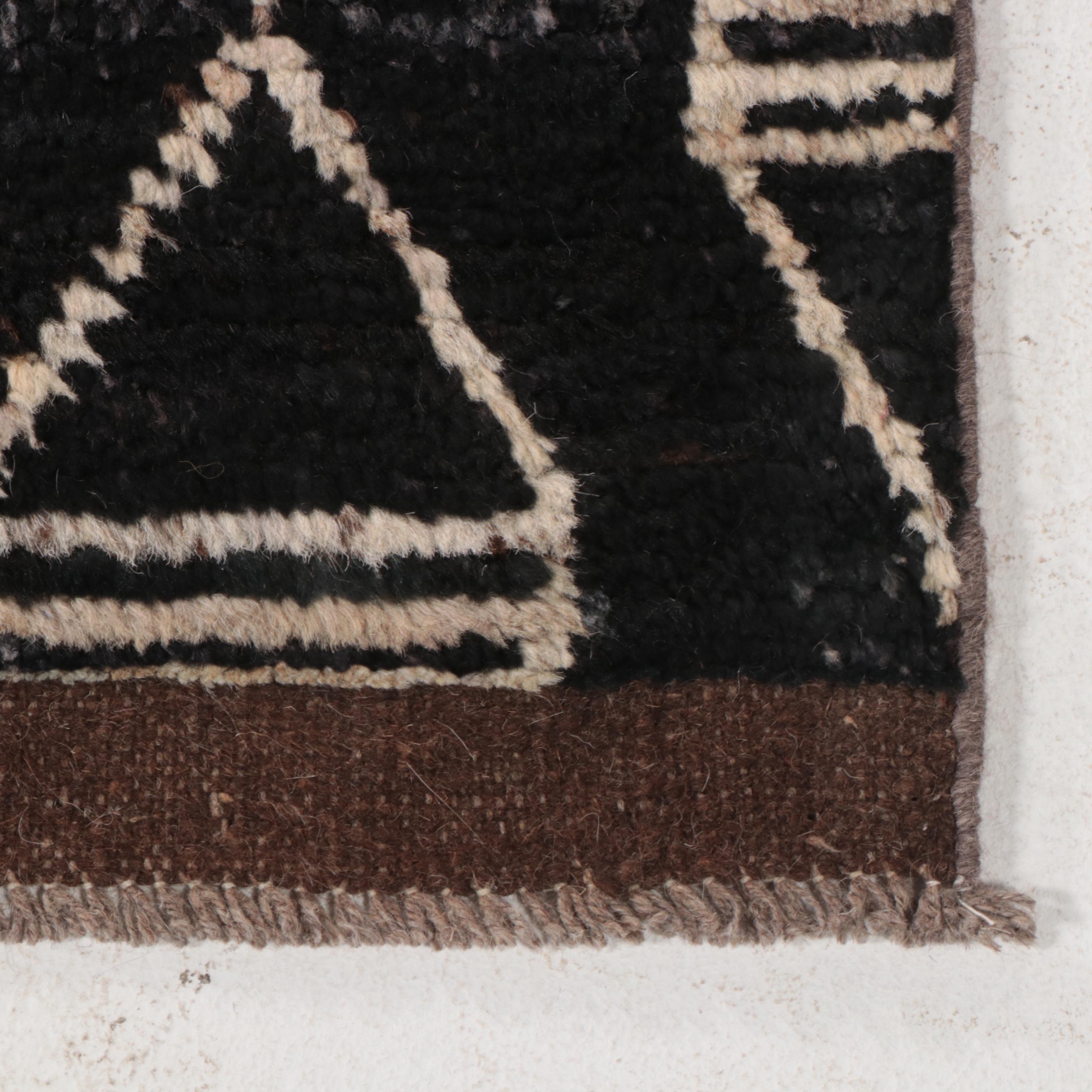 6'9 x 10'1 Hand-Knotted Moroccan Berber Area Rug