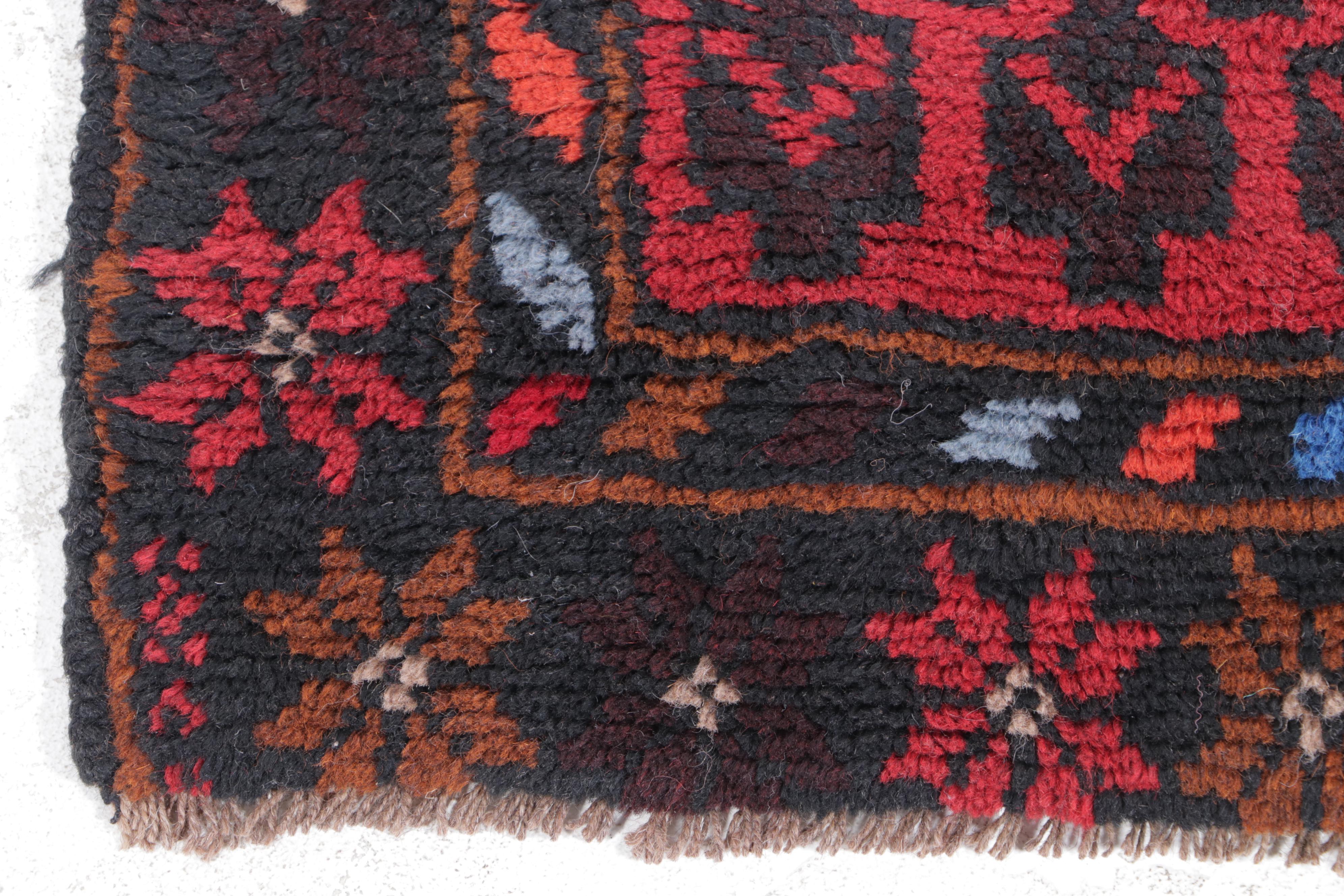 2'11 x 4'9 Hand-Knotted Afghan Baluch Accent Rug