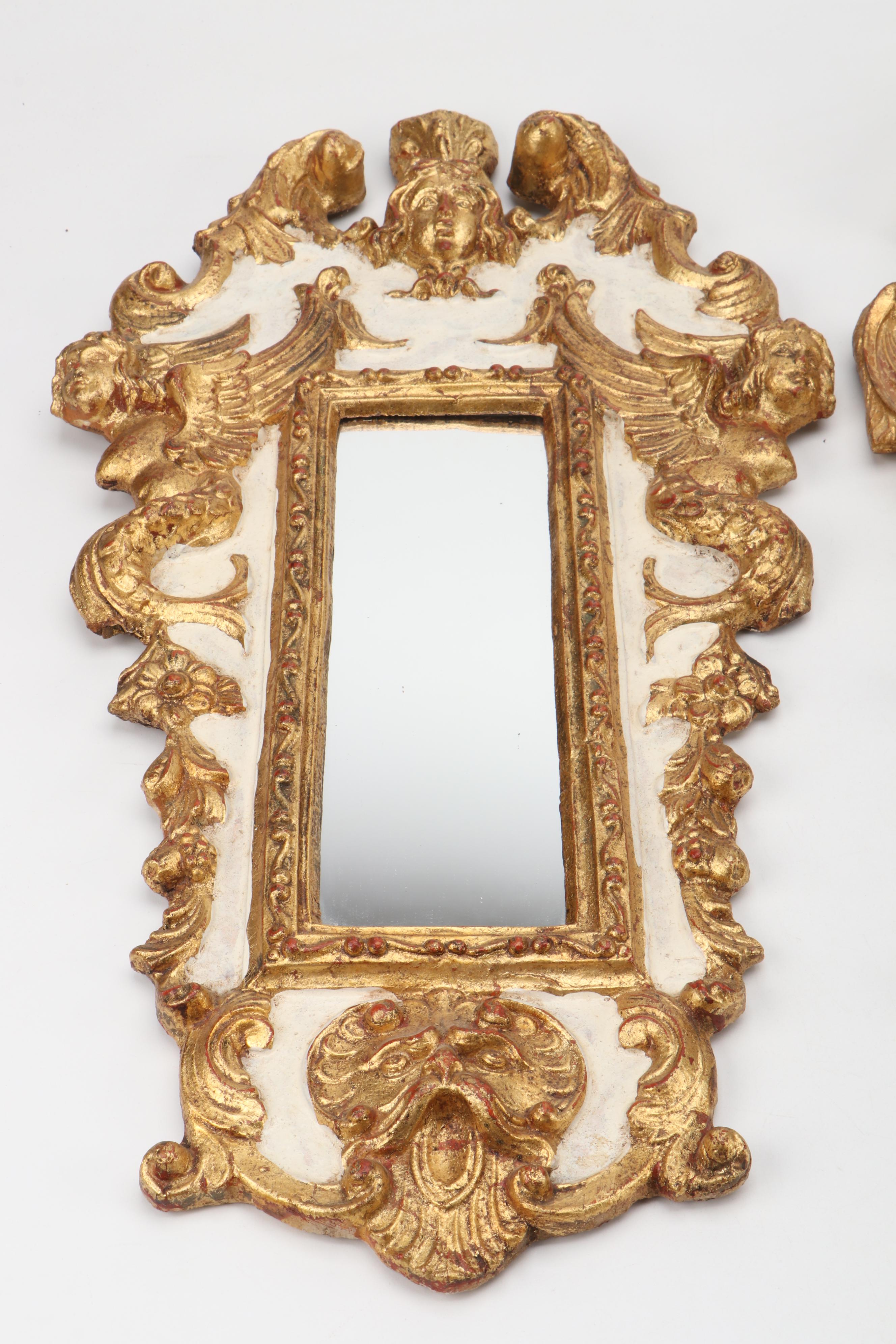 Florentine Partial Gilt Wood Mirrors, Early to Mid-20th Century