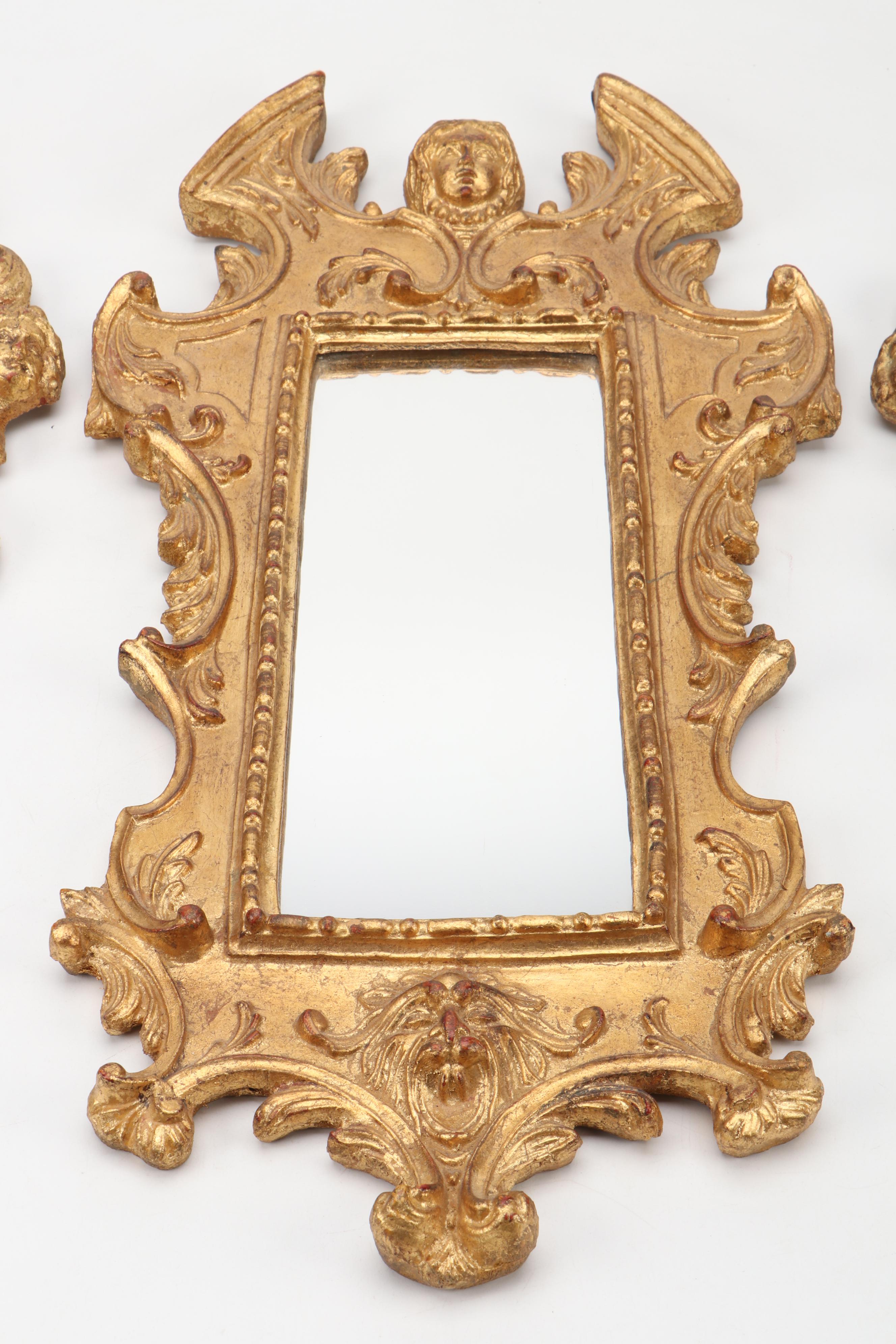 Florentine Partial Gilt Wood Mirrors, Early to Mid-20th Century
