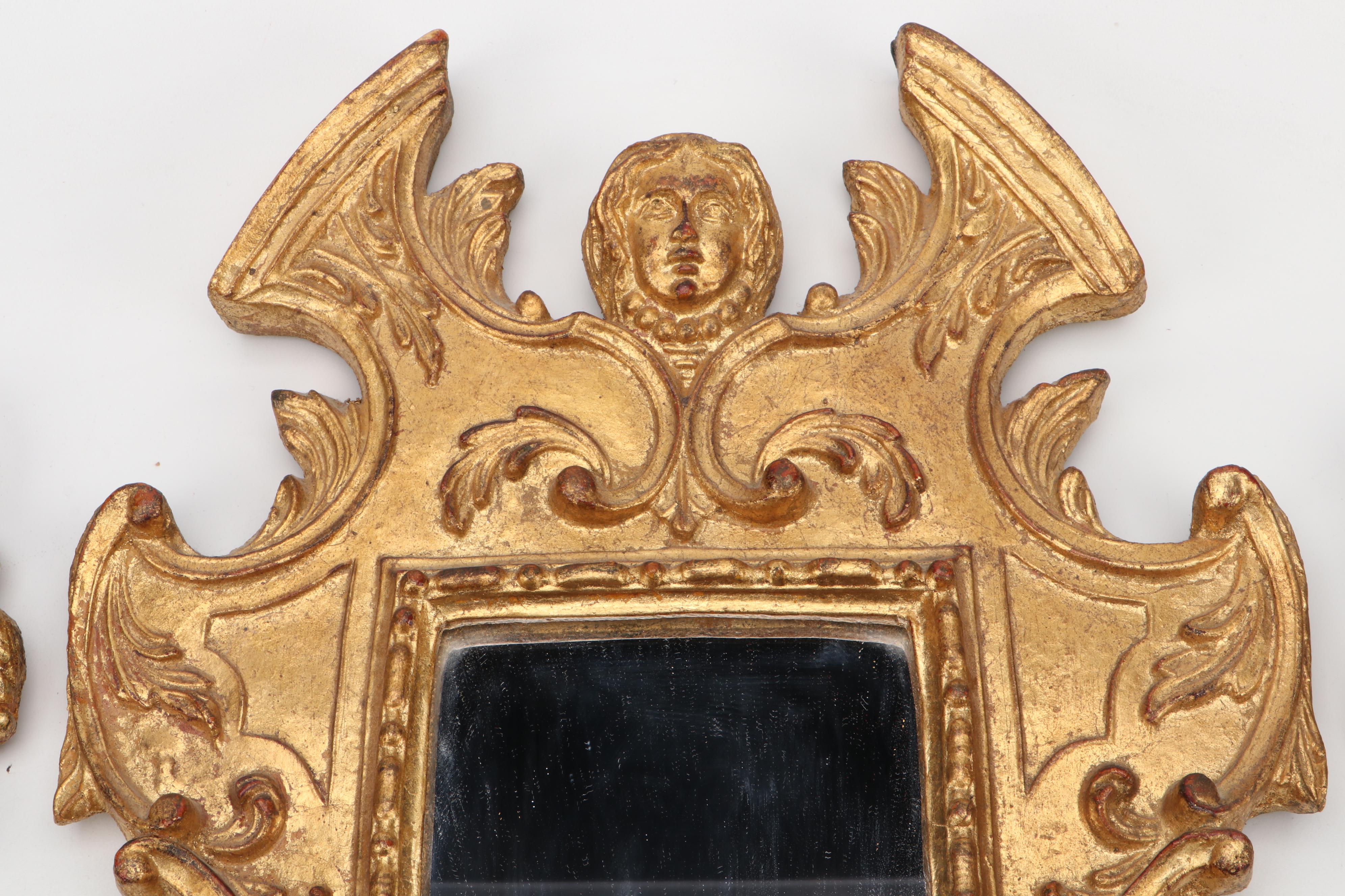 Florentine Partial Gilt Wood Mirrors, Early to Mid-20th Century